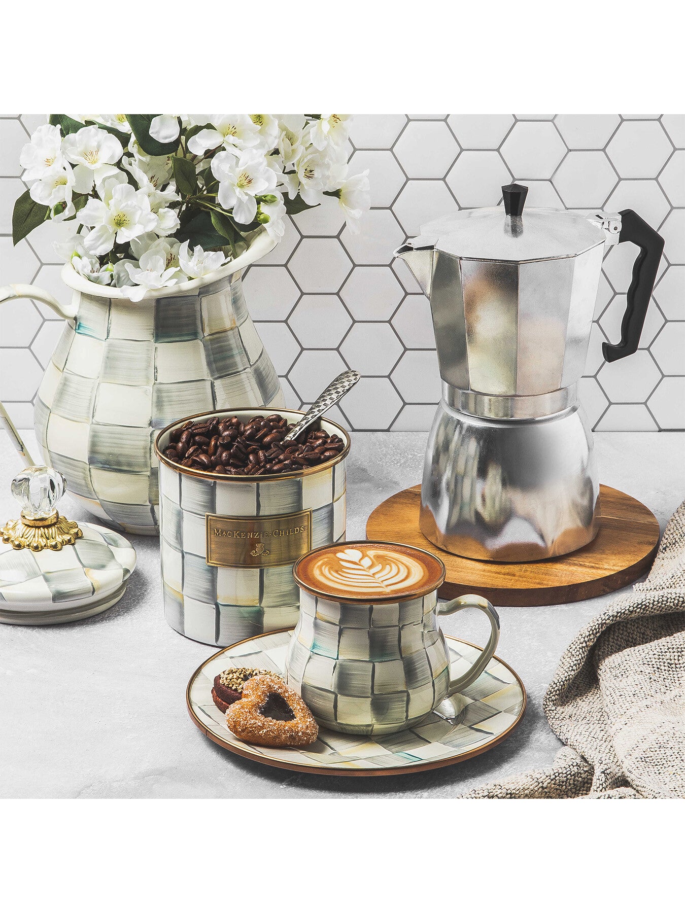 Sterling Check Enamel Mug