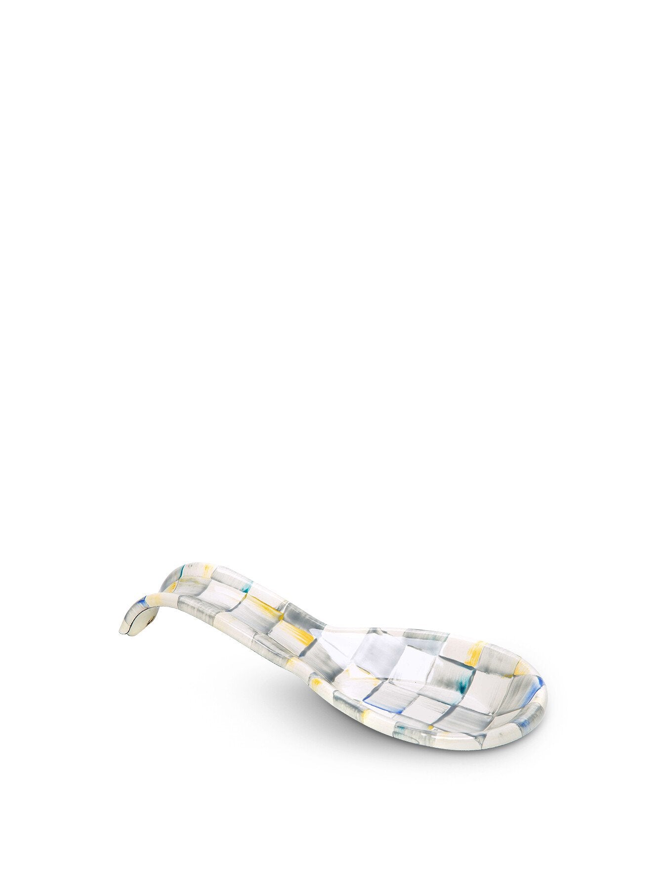 Sterling Check Enamel Spoon Rest