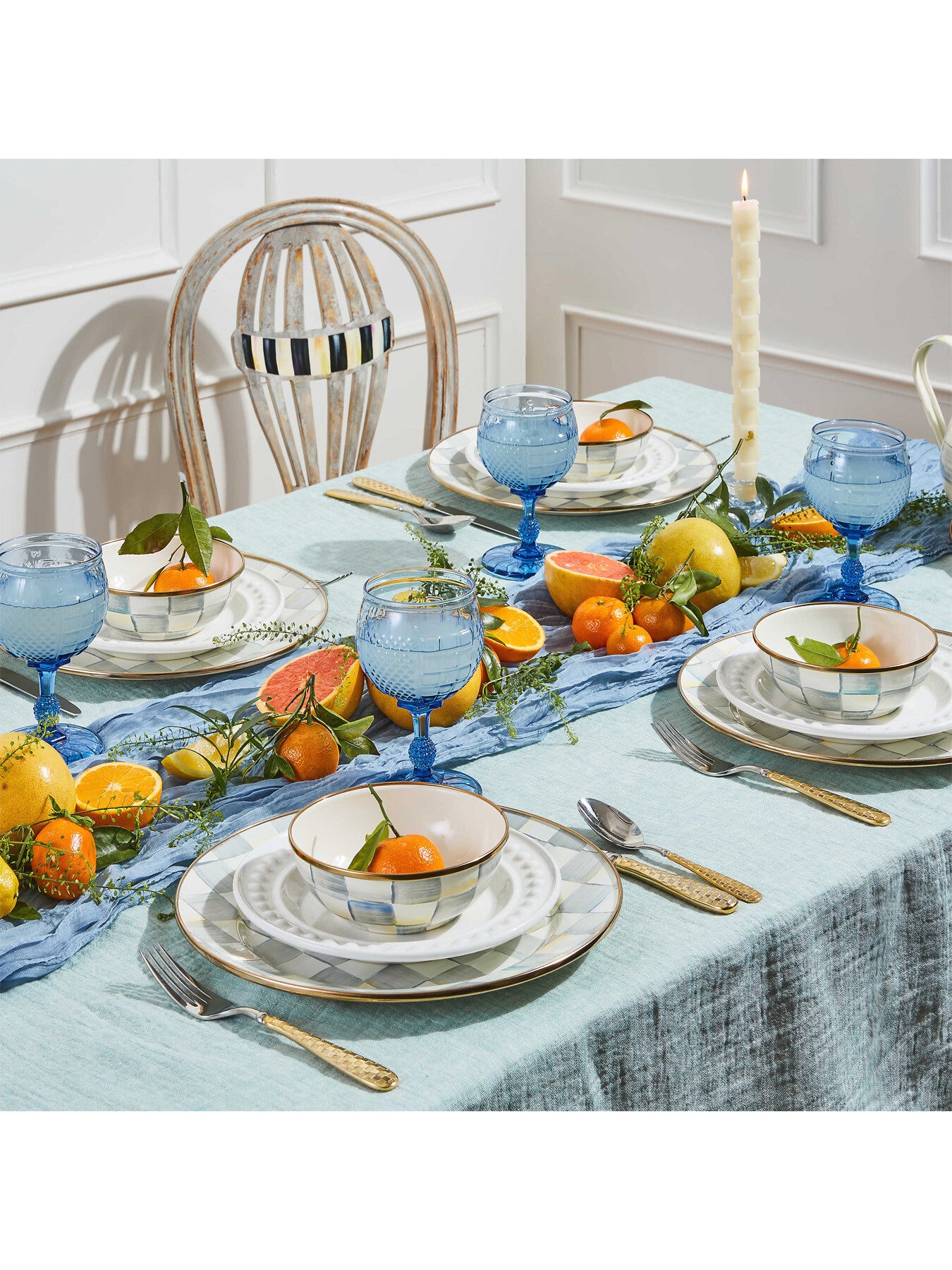 Sterling Check Enamel Everyday Bowl