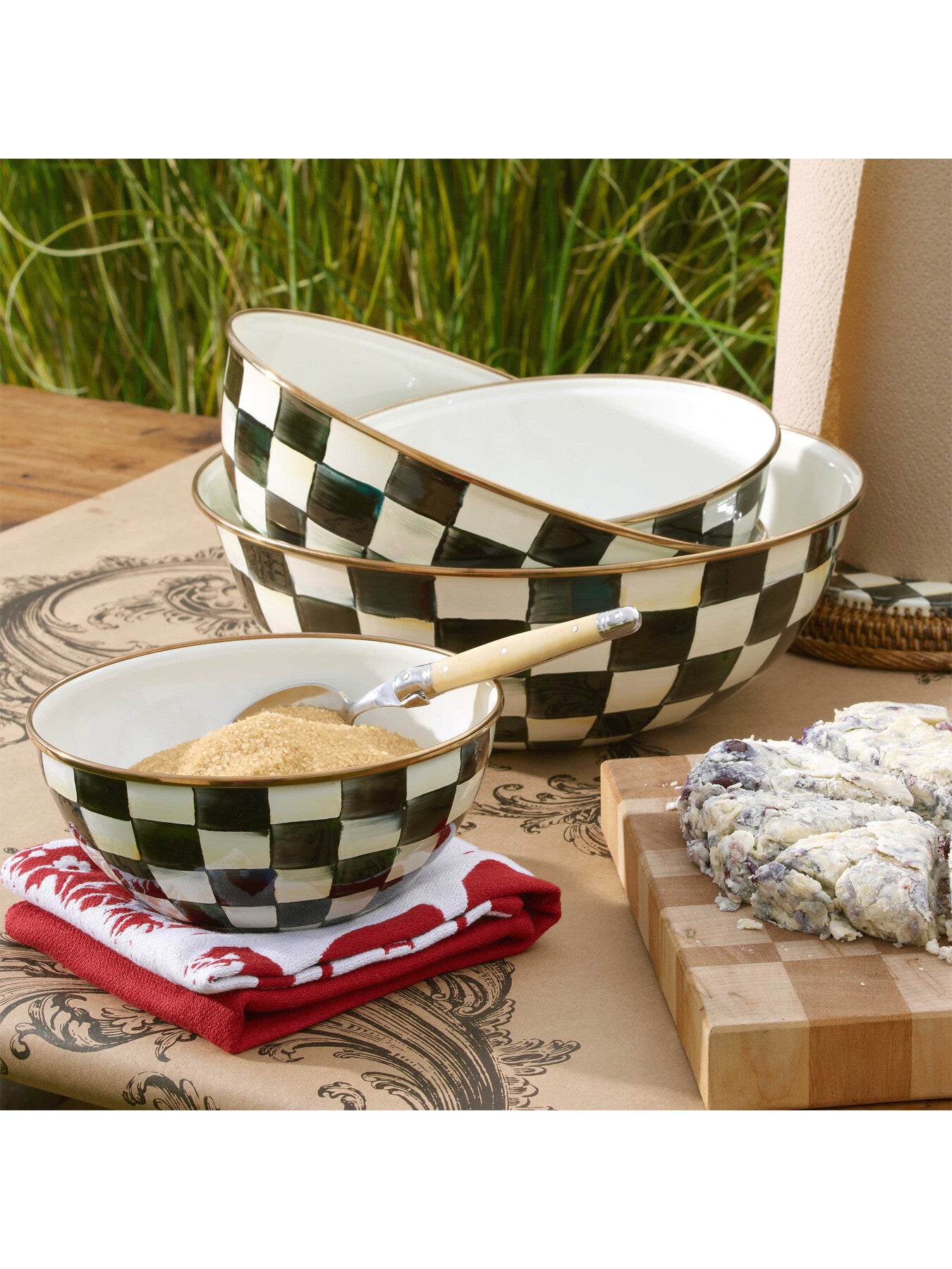 Courtly Check Enamel Everyday Bowl - Small