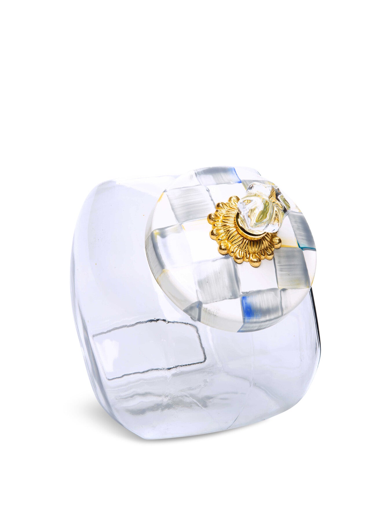 Cookie Jar with Sterling Check Enamel Lid