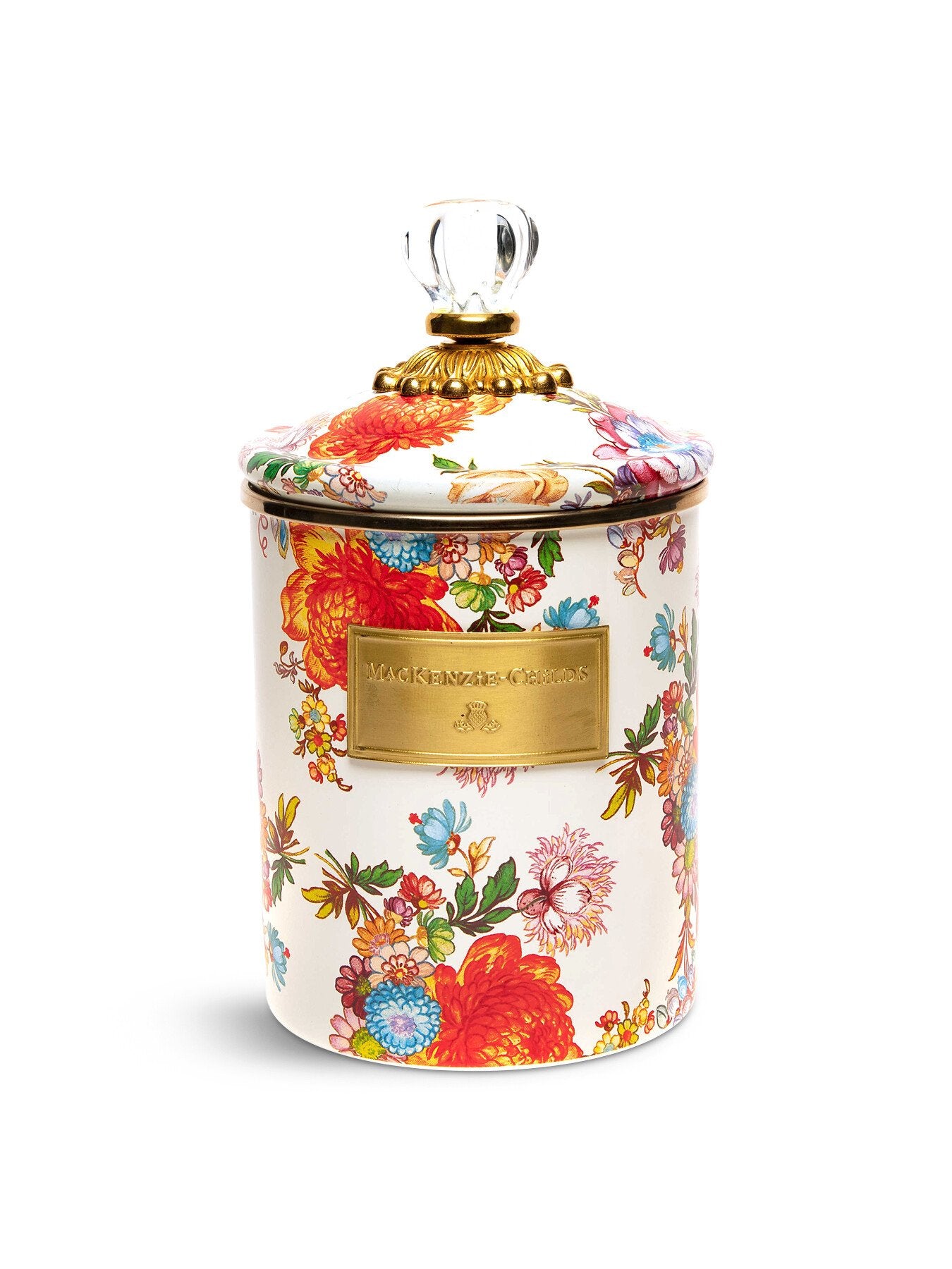 Flower Market Medium Canister - White