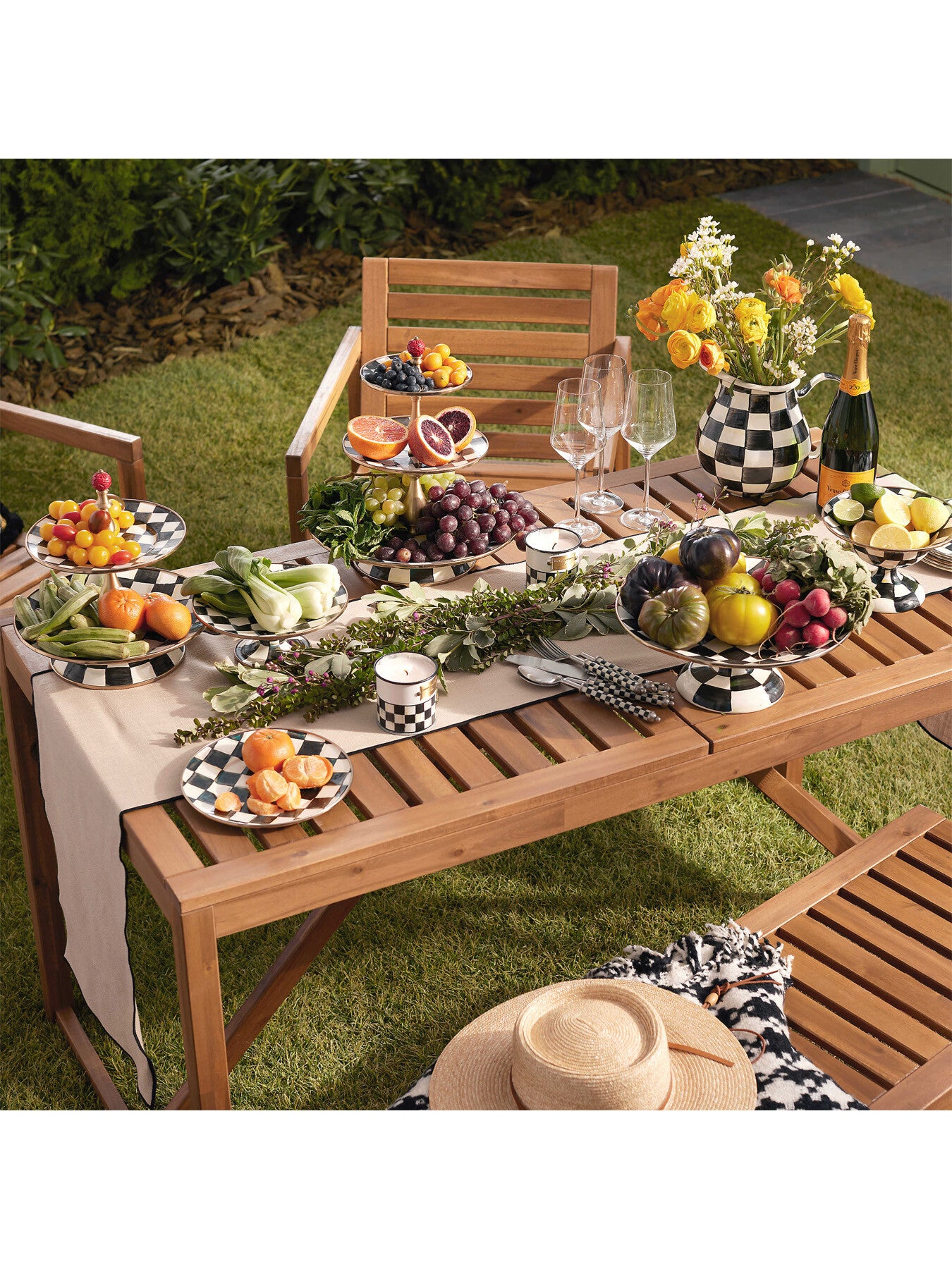 Courtly Check Enamel Compote - Small