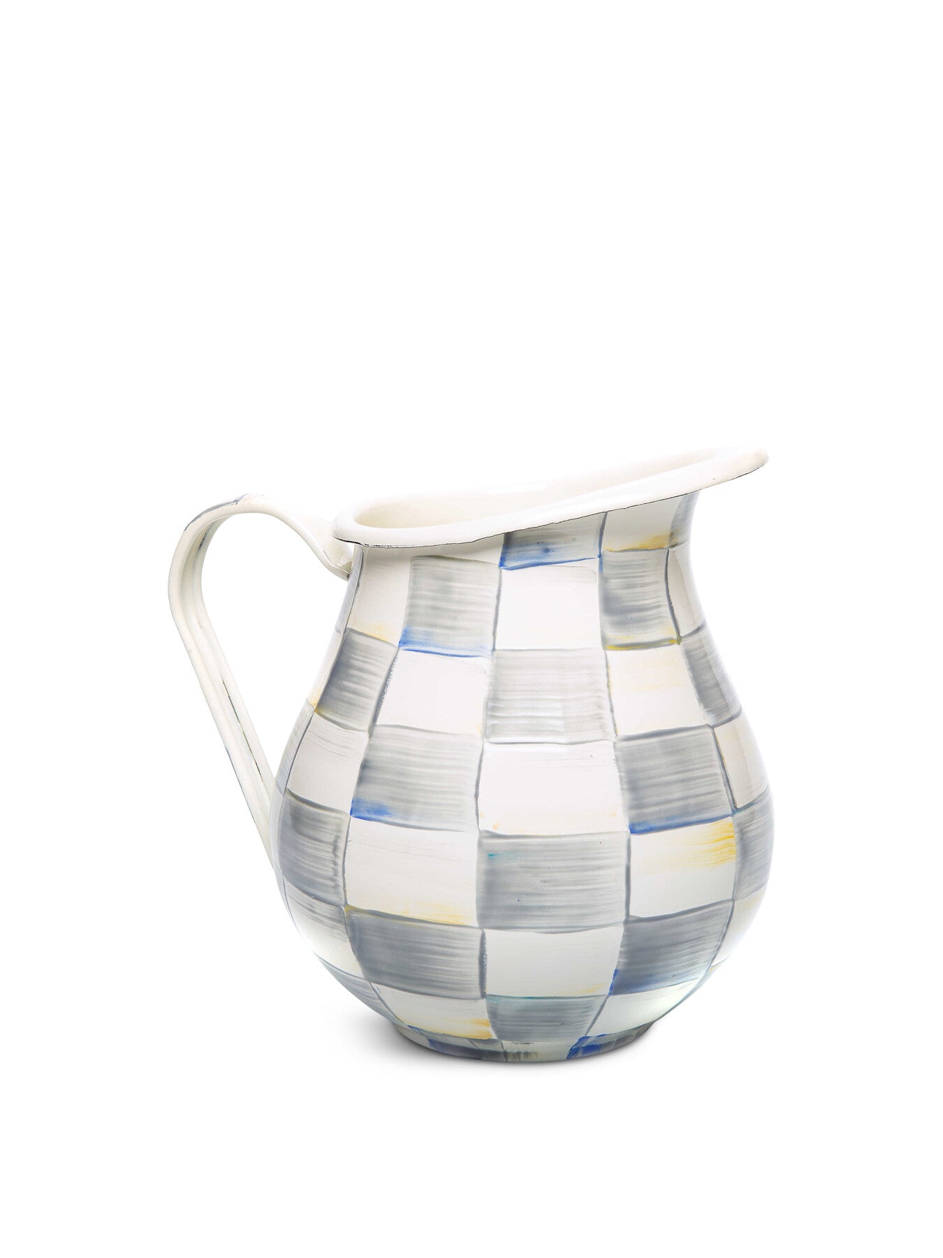 Sterling Check Enamel Pitcher