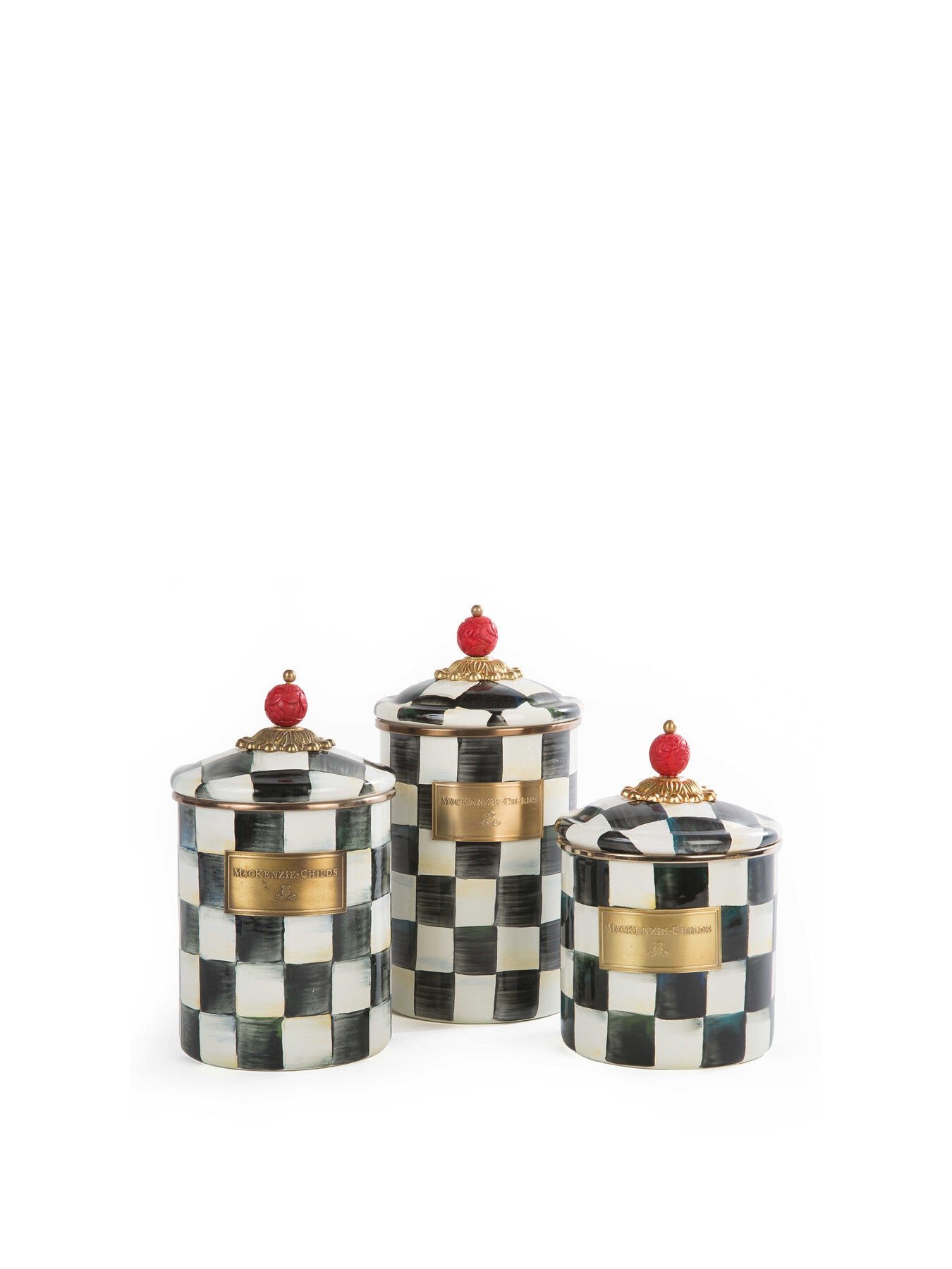 Courtly Check Enamel Canister - Large