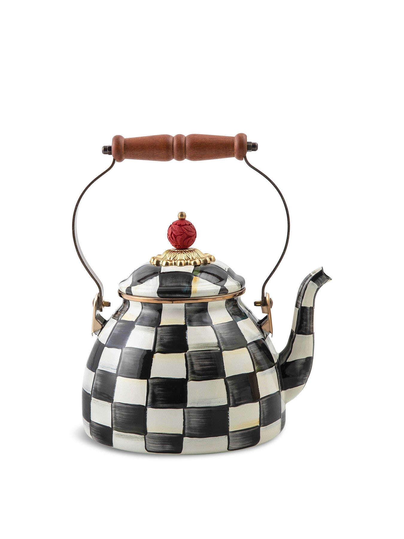 Courtly Check Enamel Tea Kettle - 2 Quart