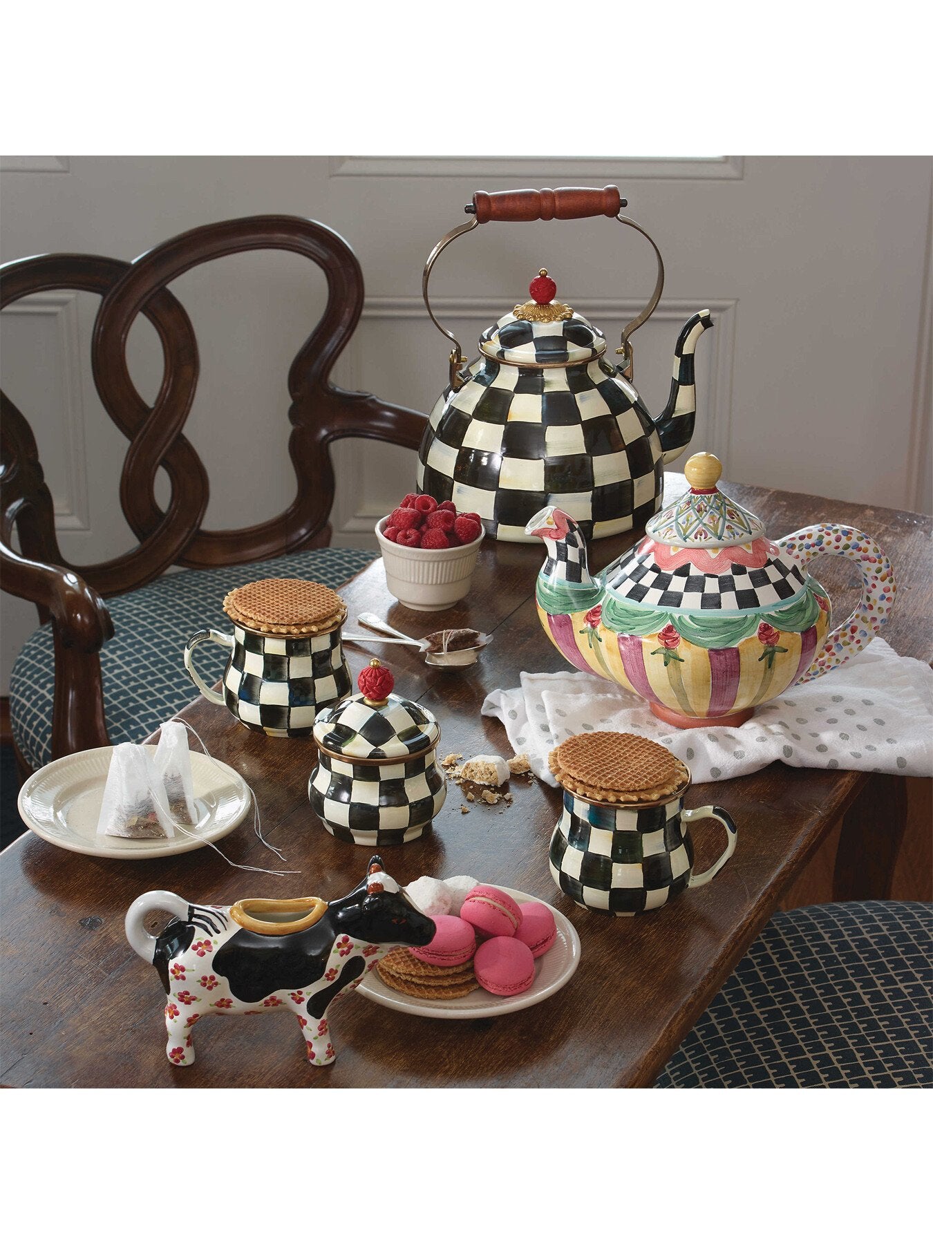 Courtly Check Enamel Tea Kettle - 3 Quart