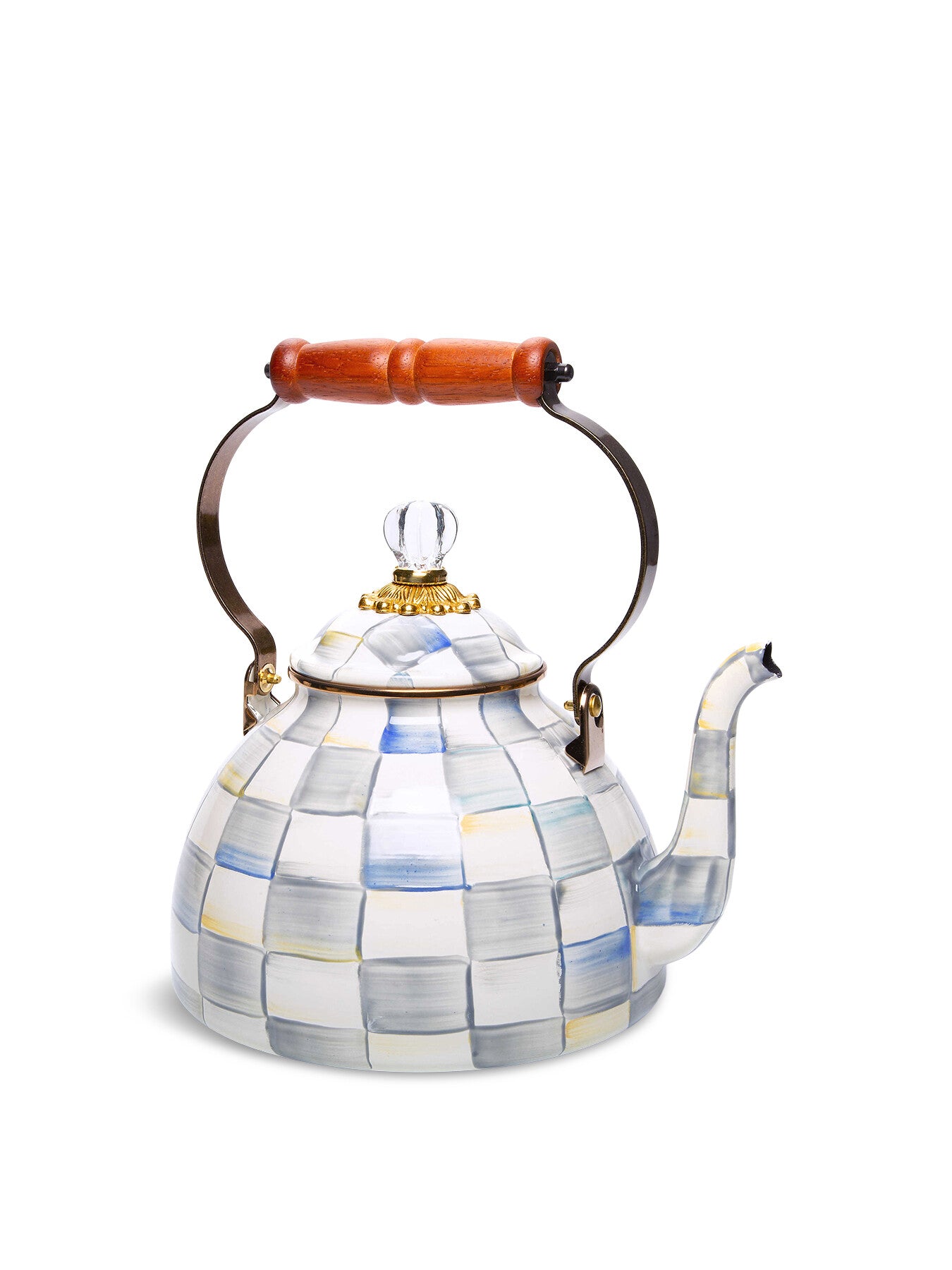 Sterling Check Enamel Tea Kettle - 3 Quart