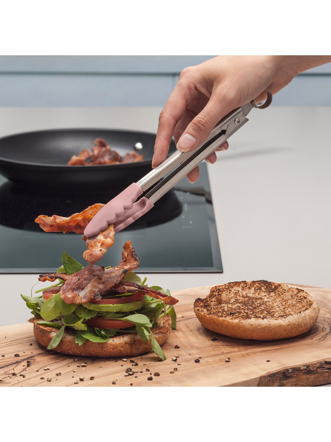 Silicone Mini Tongs with Stainless Steel Handle