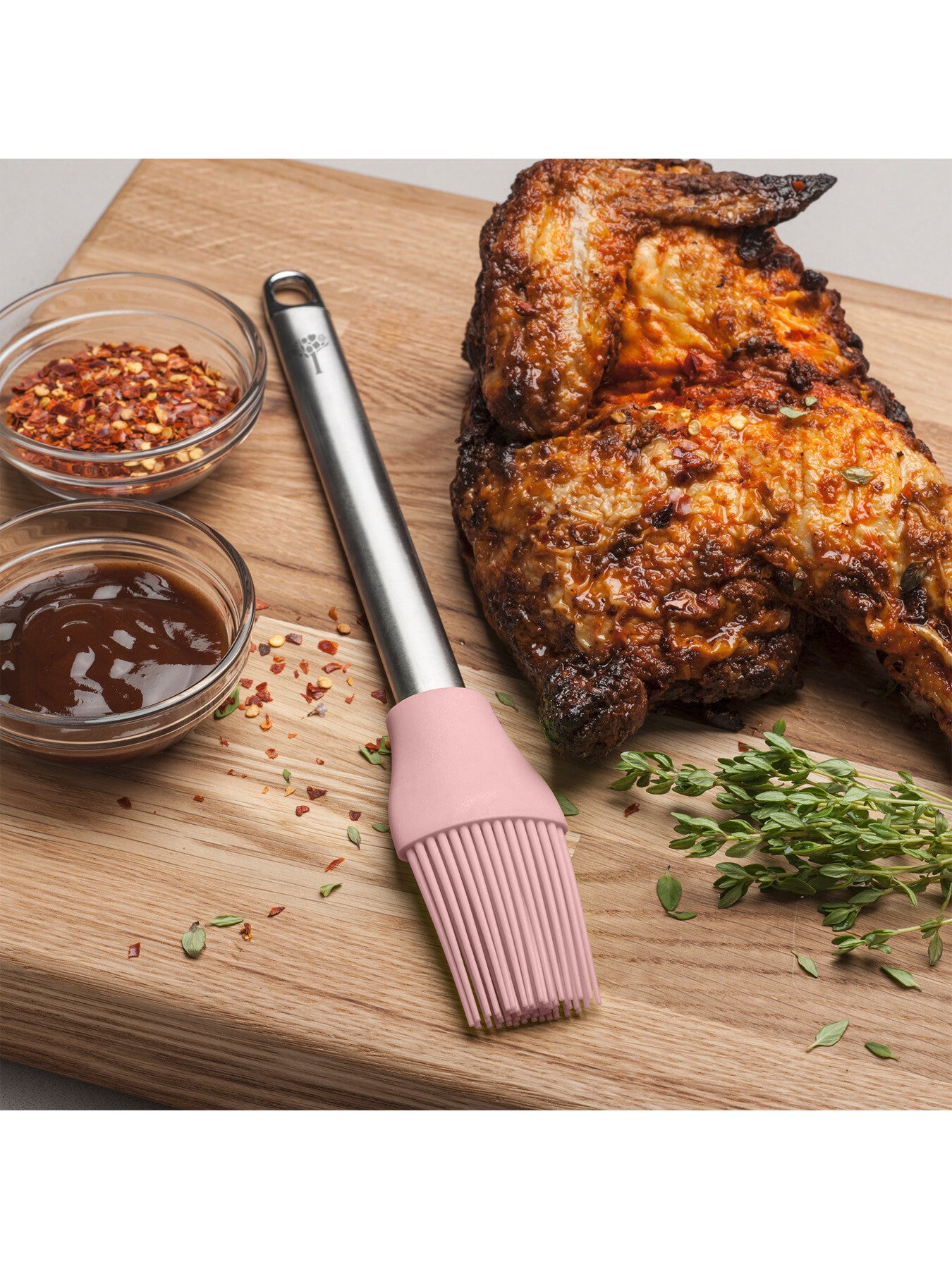 Silicone Pastry Basting Brush with Stainless Steel Handle