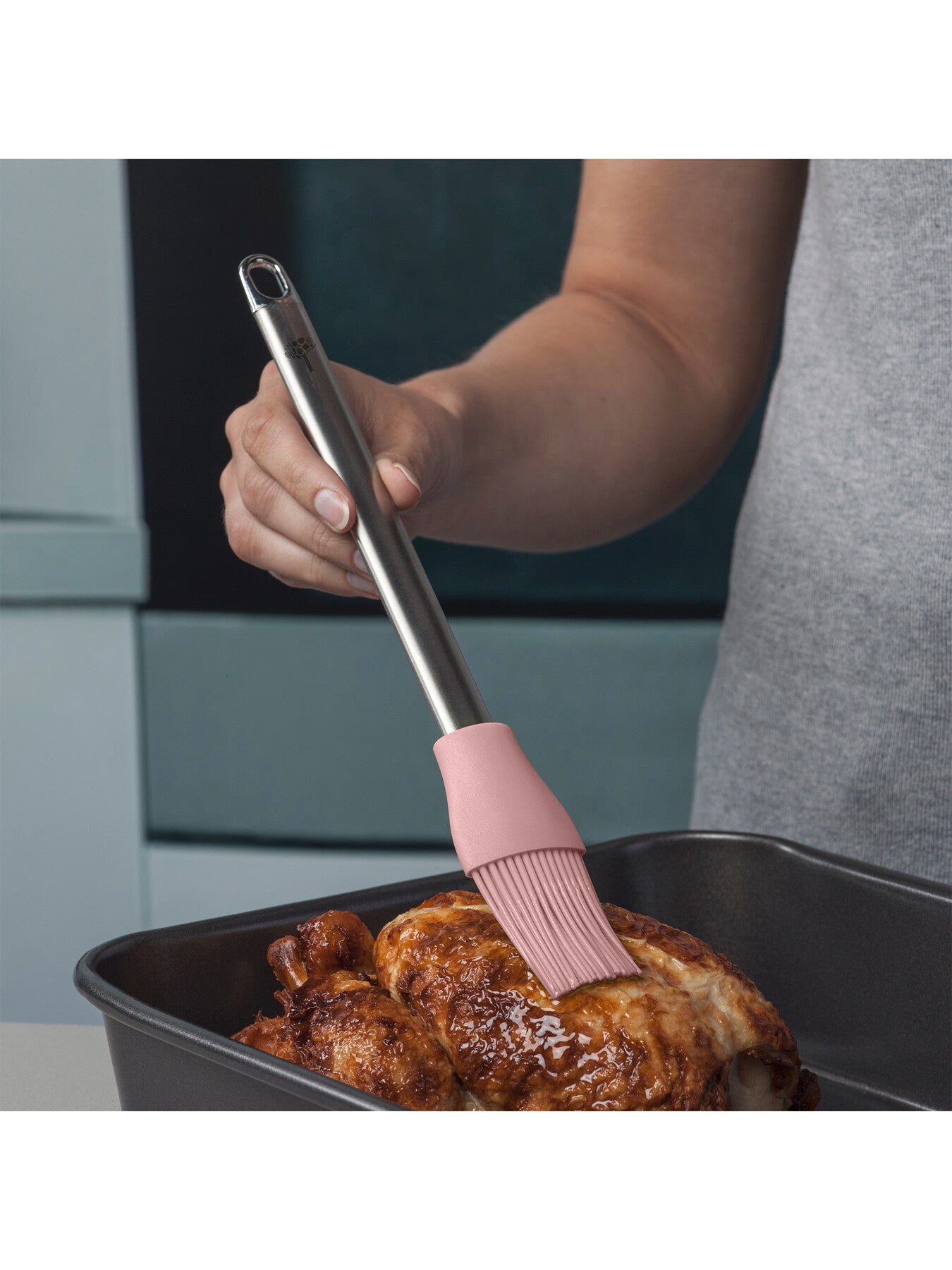 Silicone Pastry Basting Brush with Stainless Steel Handle