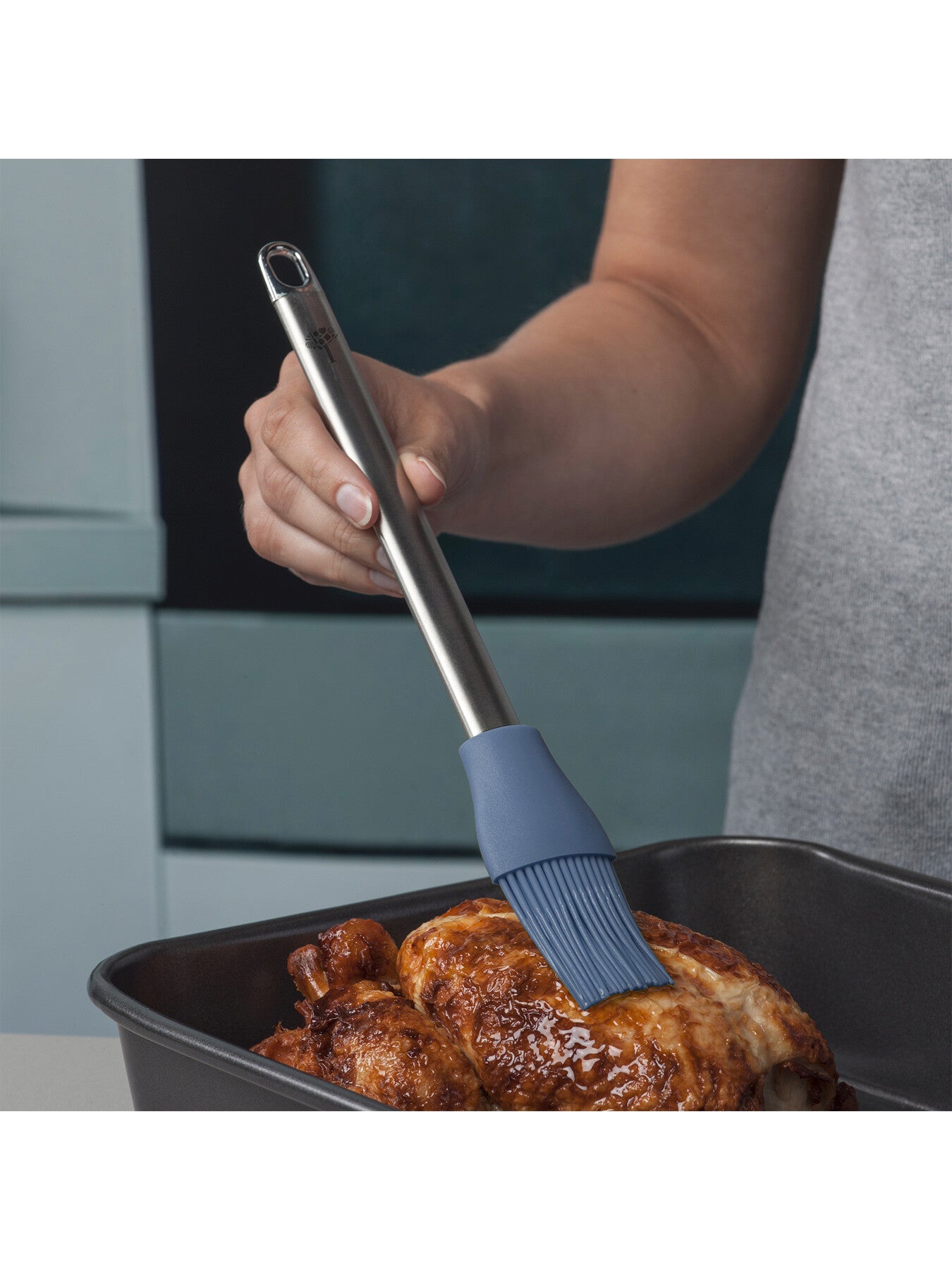 Silicone Pastry Basting Brush with Stainless Steel Handle