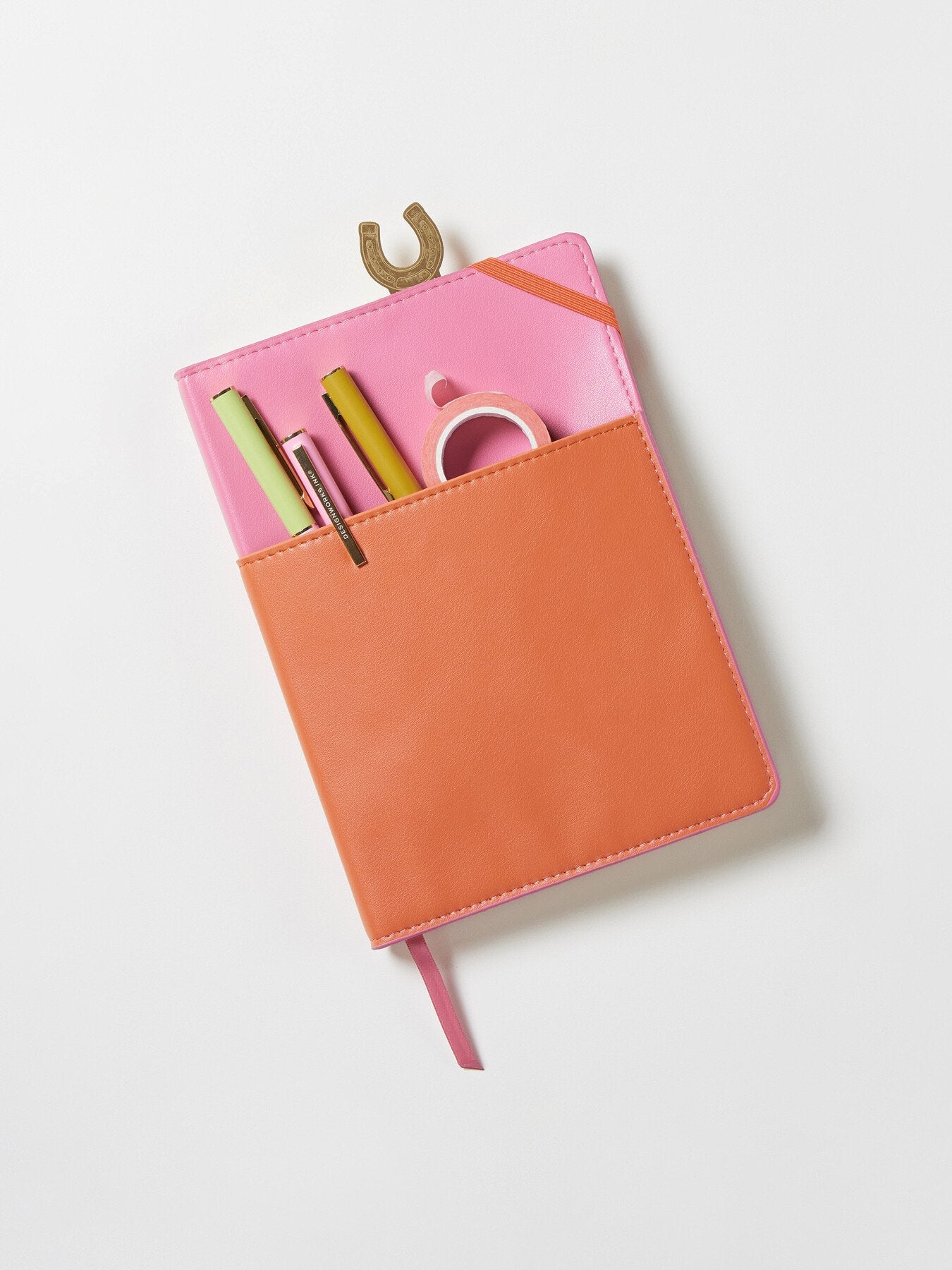 Vegan Leather Pocket Journal - Pink Chili