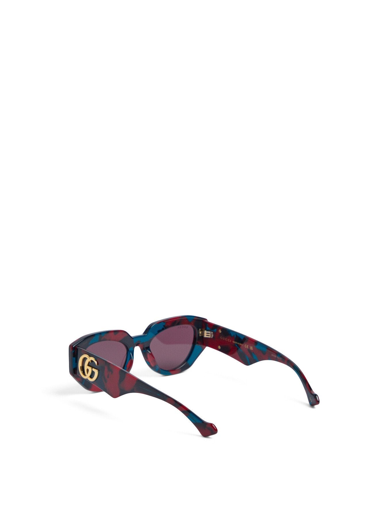 GG1421S Slim Round Acetate Large GG Logo Sunglasses