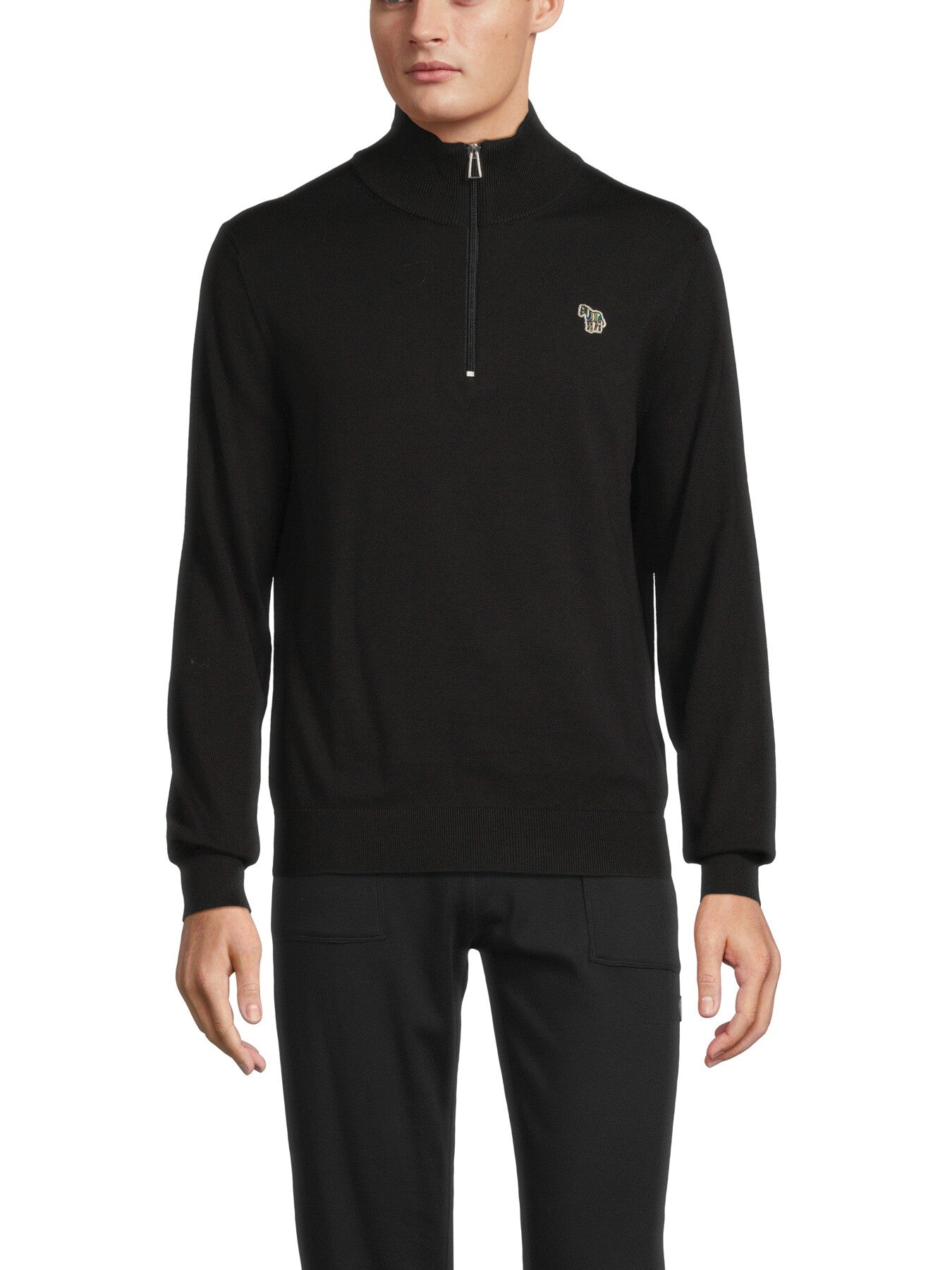 Zebra Badge Quarter Zip Sweatshirt