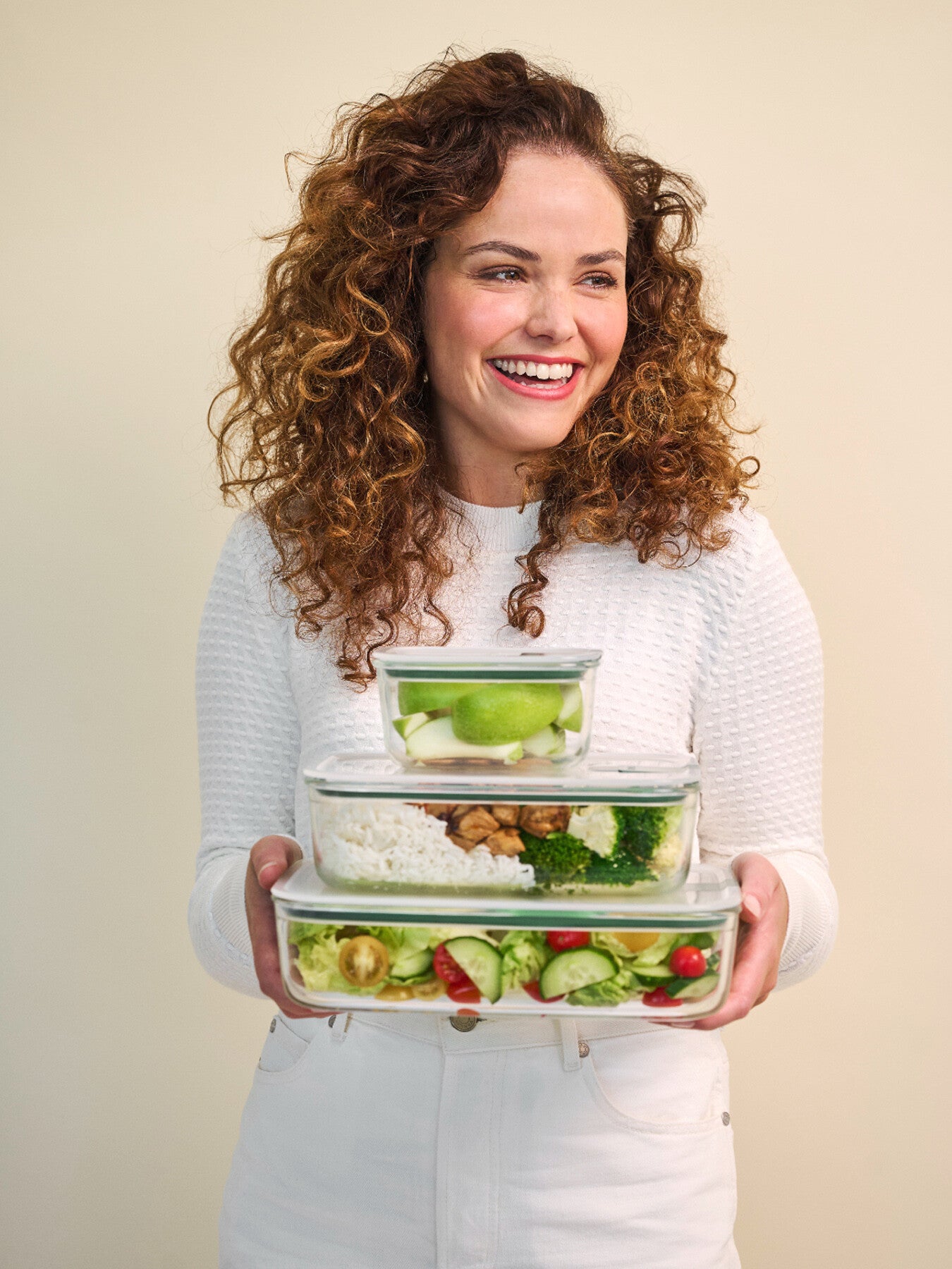 Easyclip glass food storage box 1000 ml - nordic sage