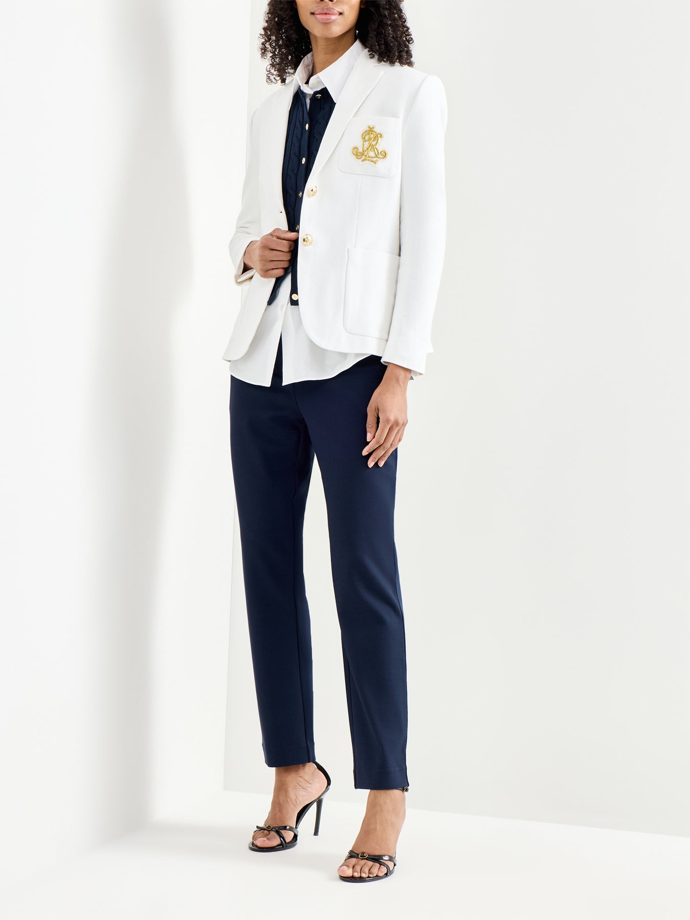 Anfisa Lined Blazer White