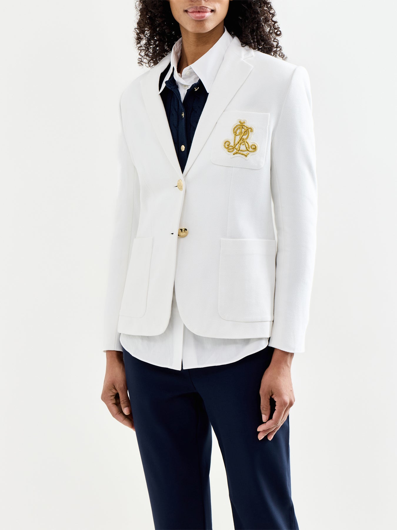 Anfisa Lined Blazer White