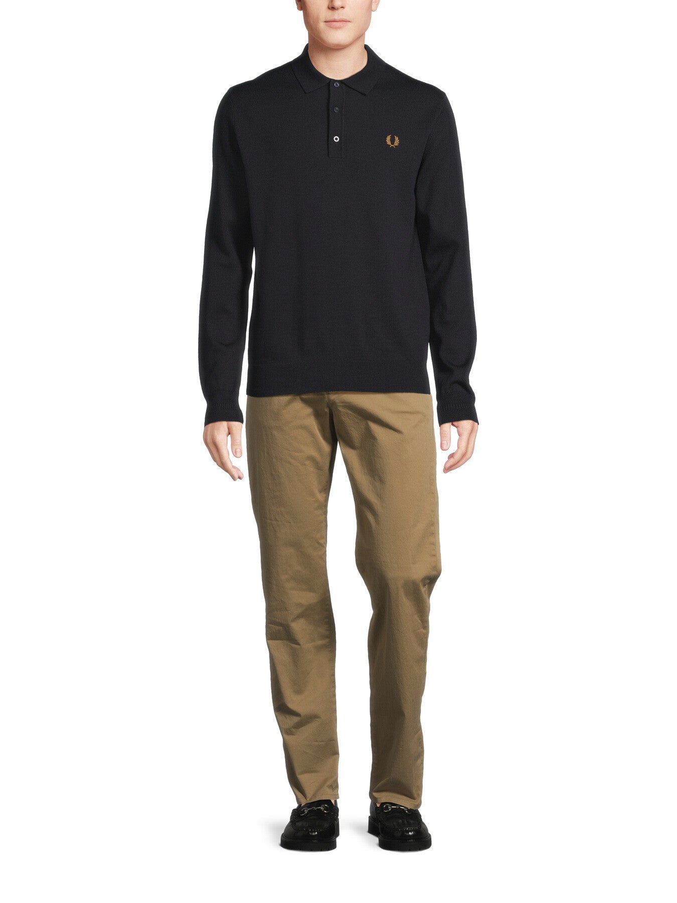 Long Sleeve Knitted Polo Shirt