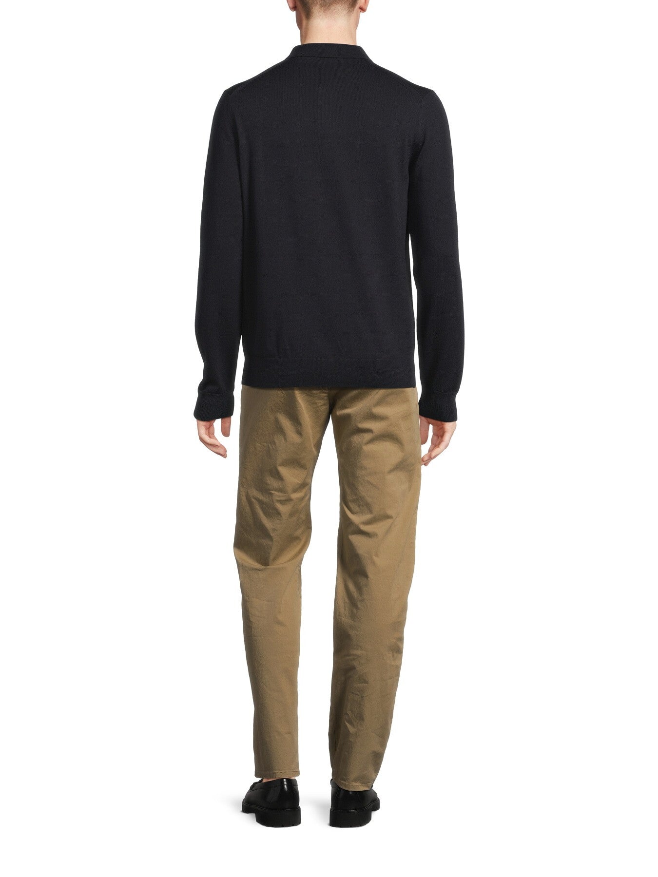 Long Sleeve Knitted Polo Shirt