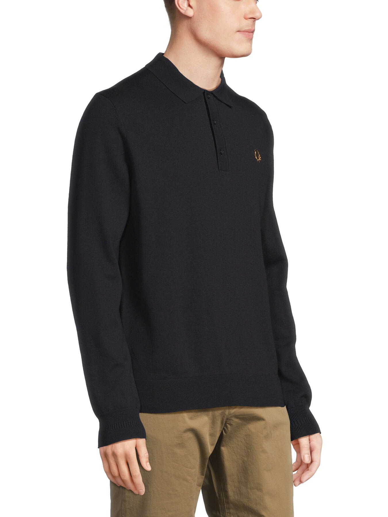 Long Sleeve Knitted Polo Shirt