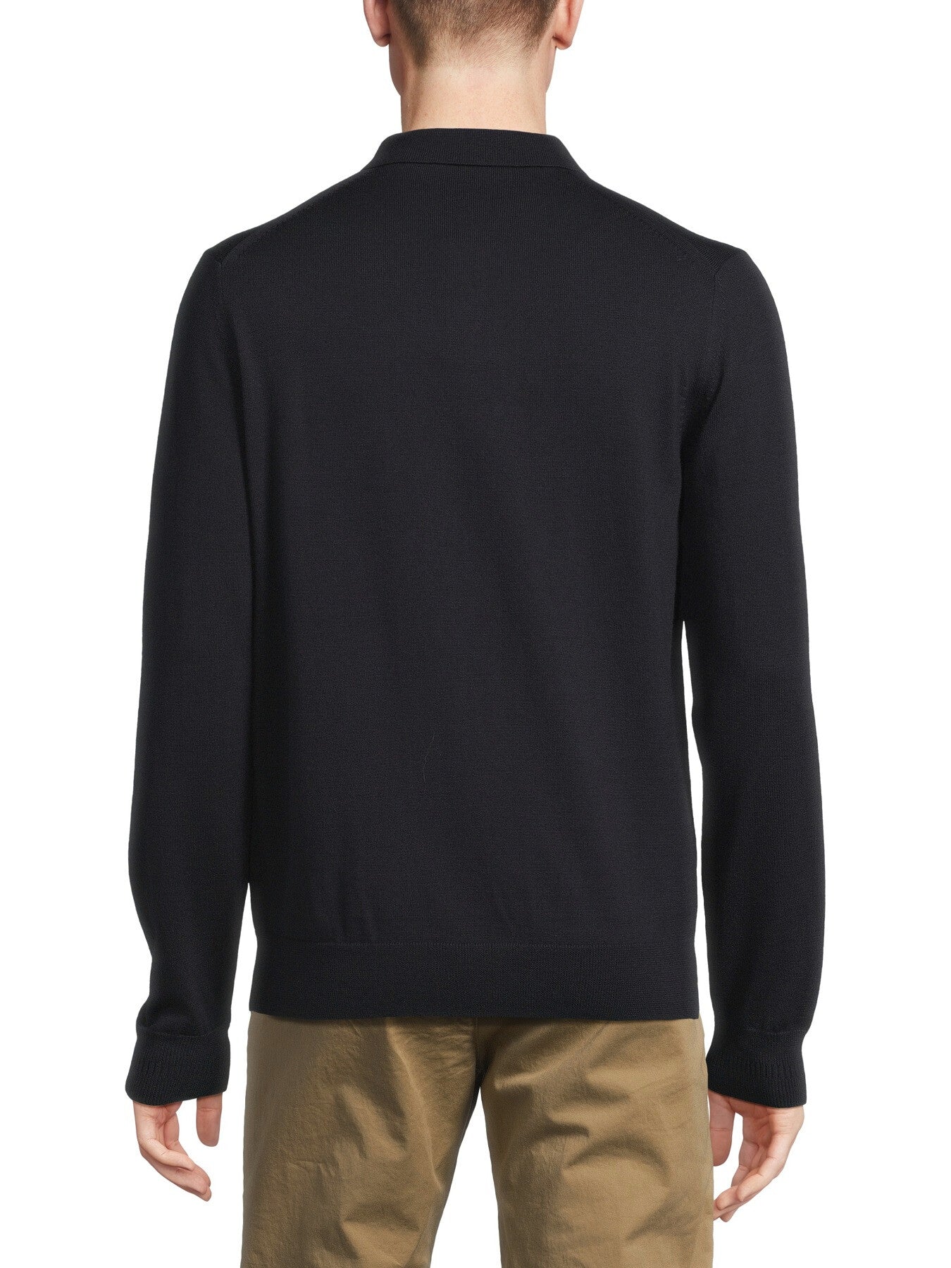 Long Sleeve Knitted Polo Shirt