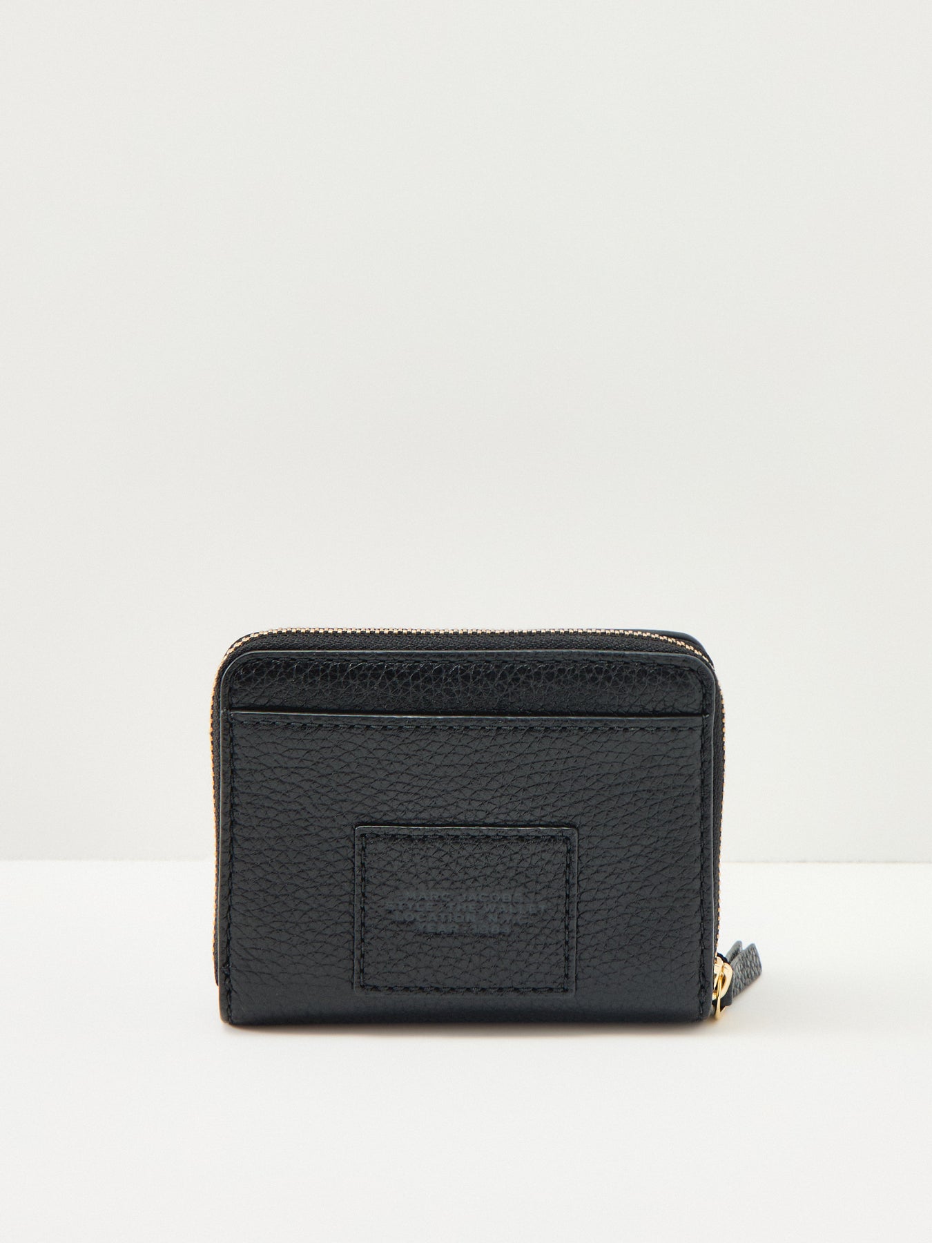 Leather Mini Compact Wallet Black