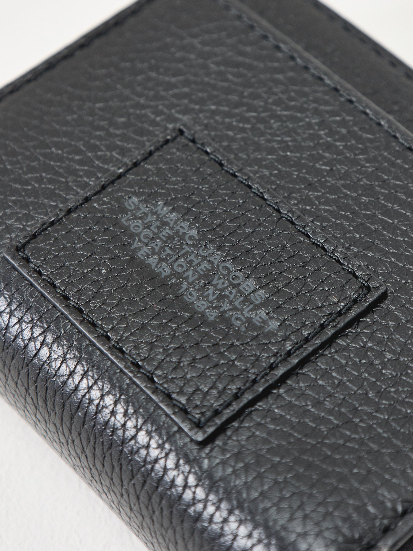 Leather Mini Compact Wallet Black