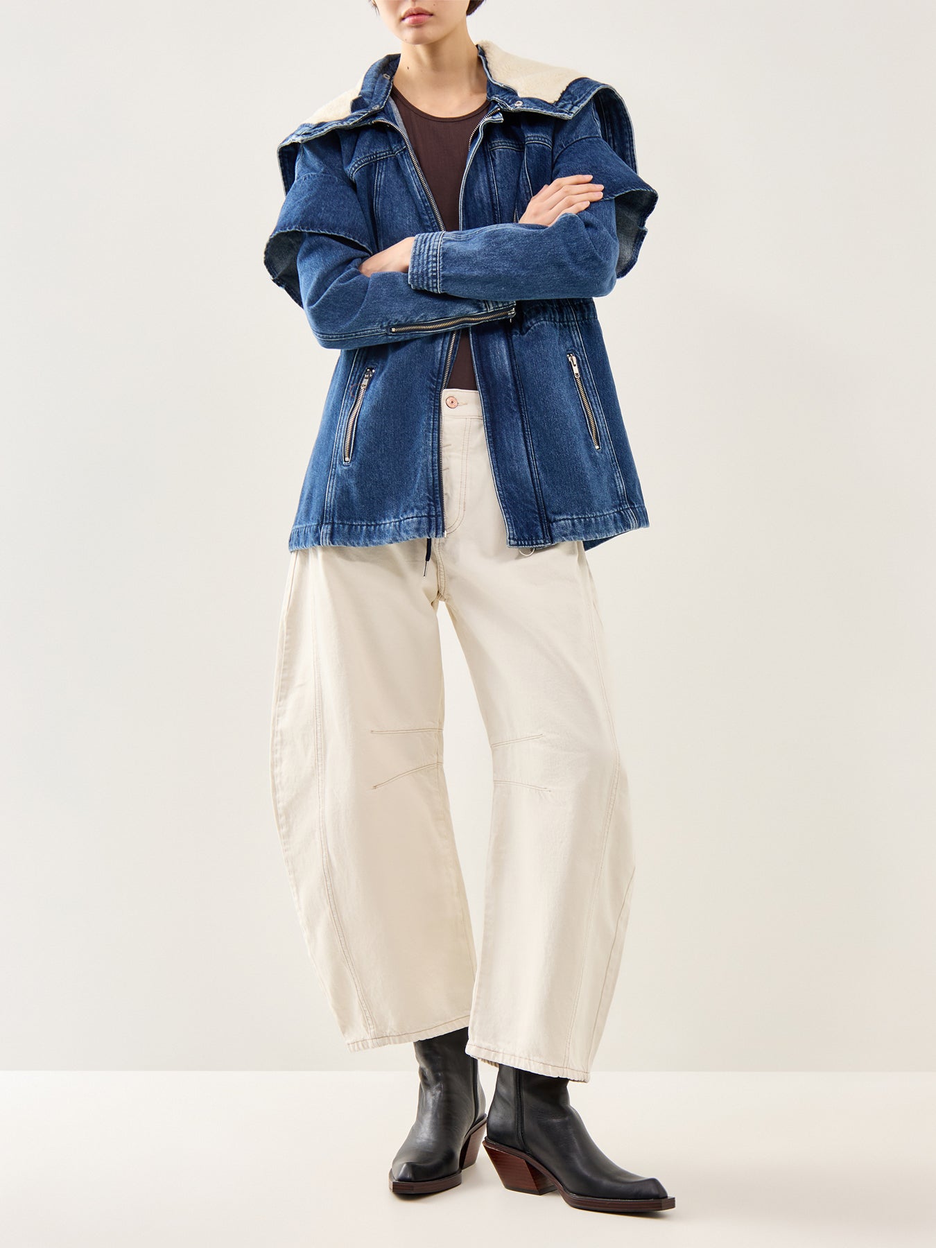 Good Luck Mid Rise Barrel Milk White