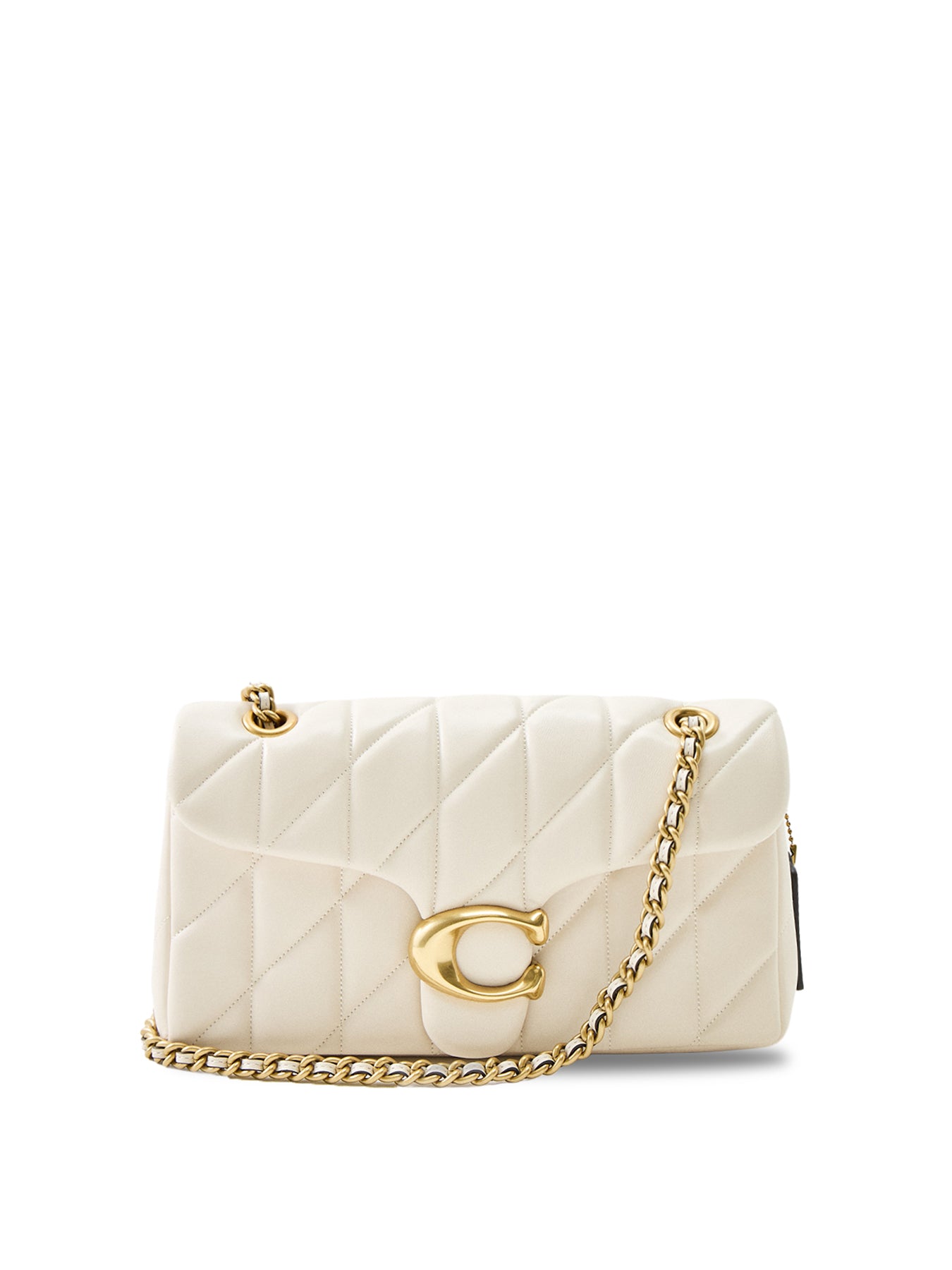 Quilted Tabby 26 Leather Shoulder Bag Chalk