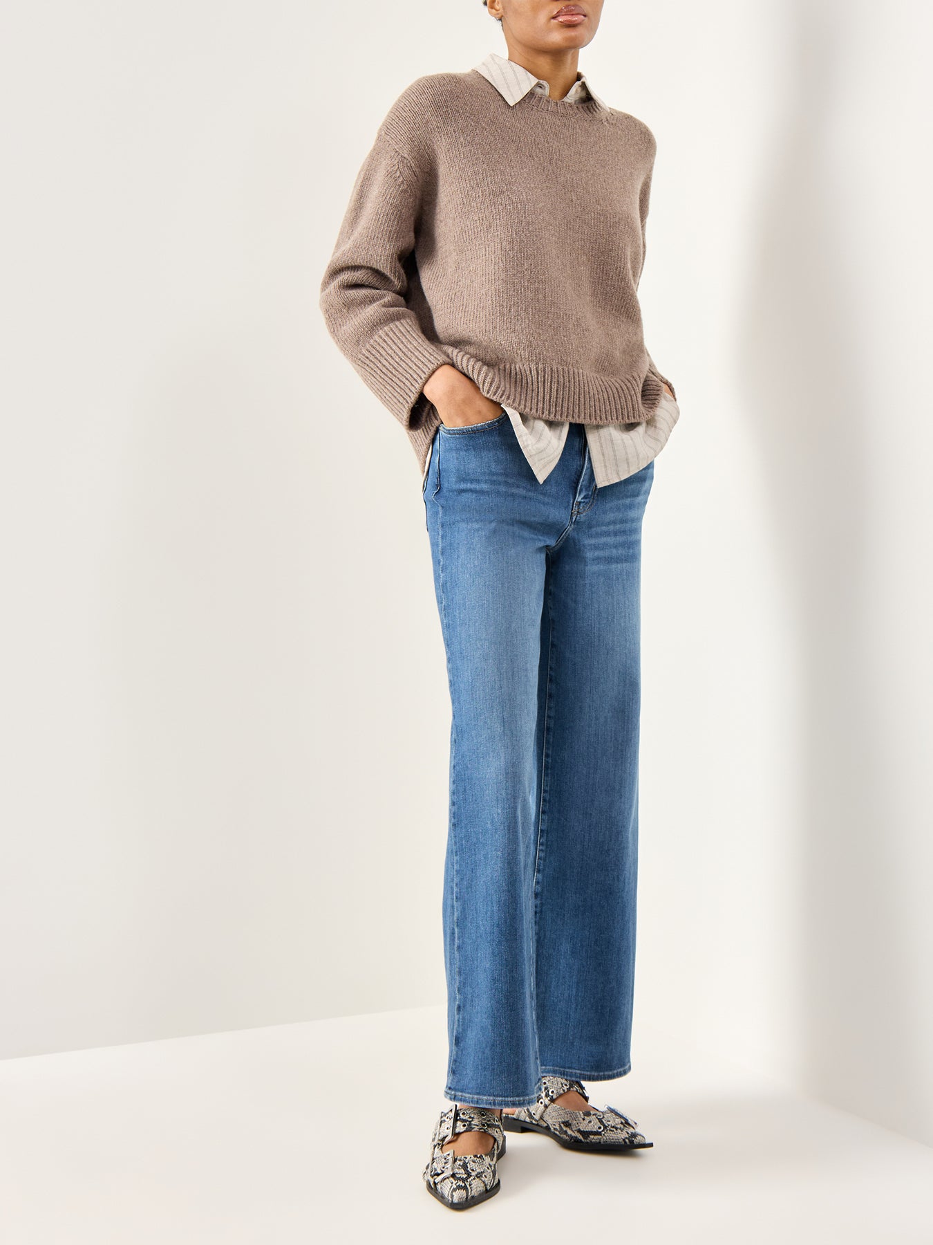 Le Slim Palazzo Jeans Drizzle