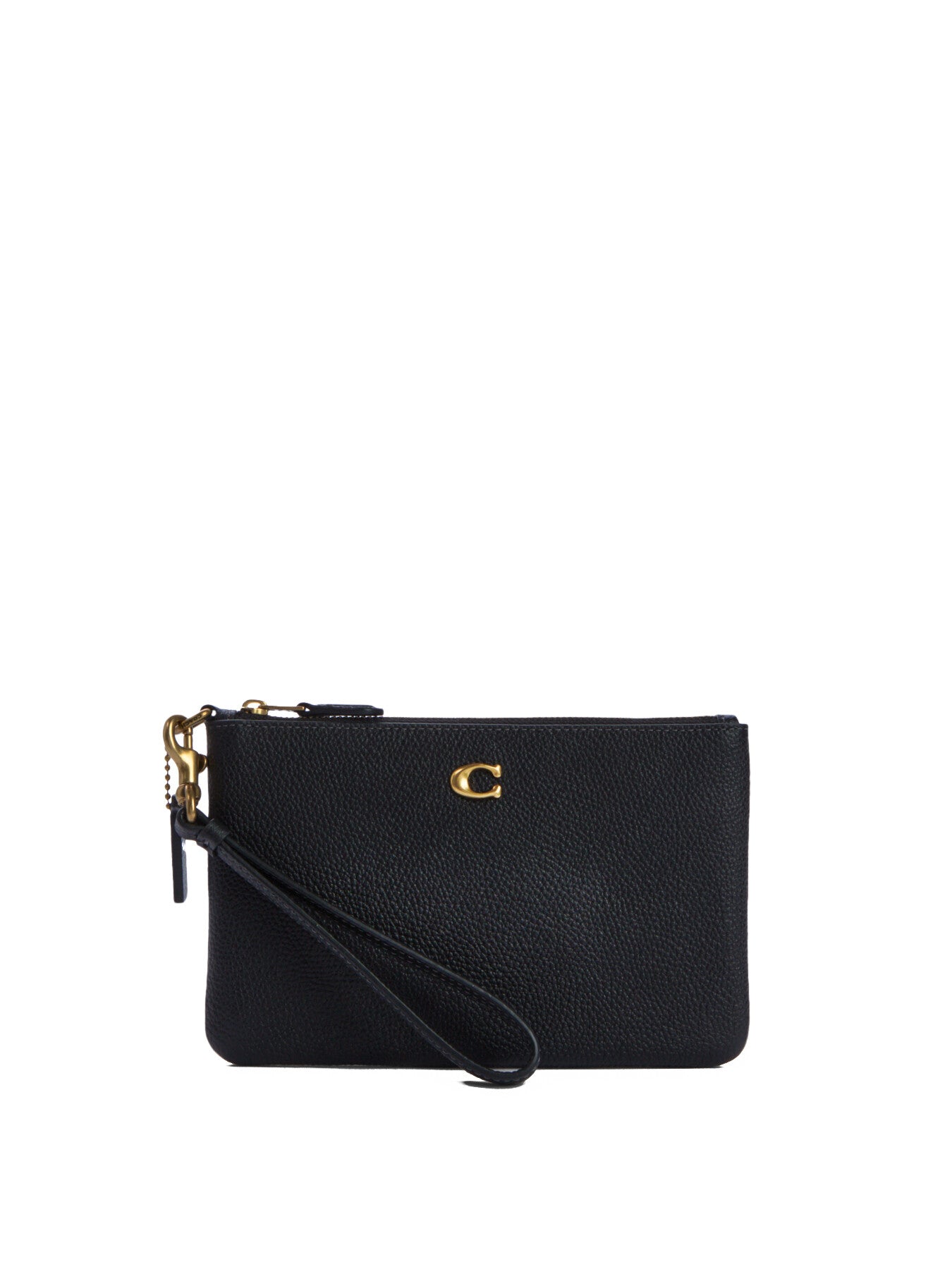 Small Leather Wristlet Black