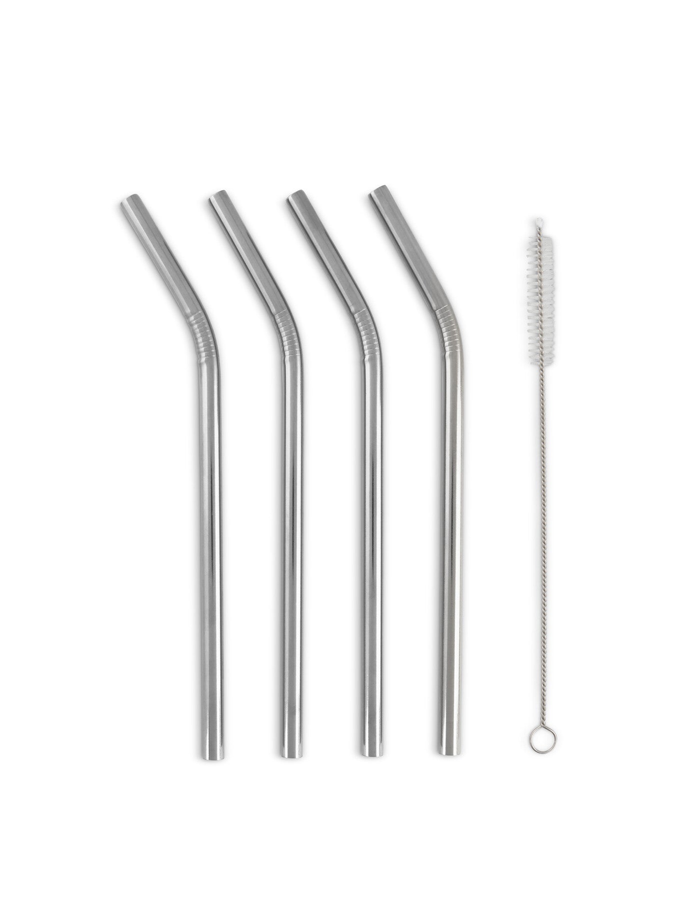 Reusable Metal Straws 4 Pack plus Cleaning Brush