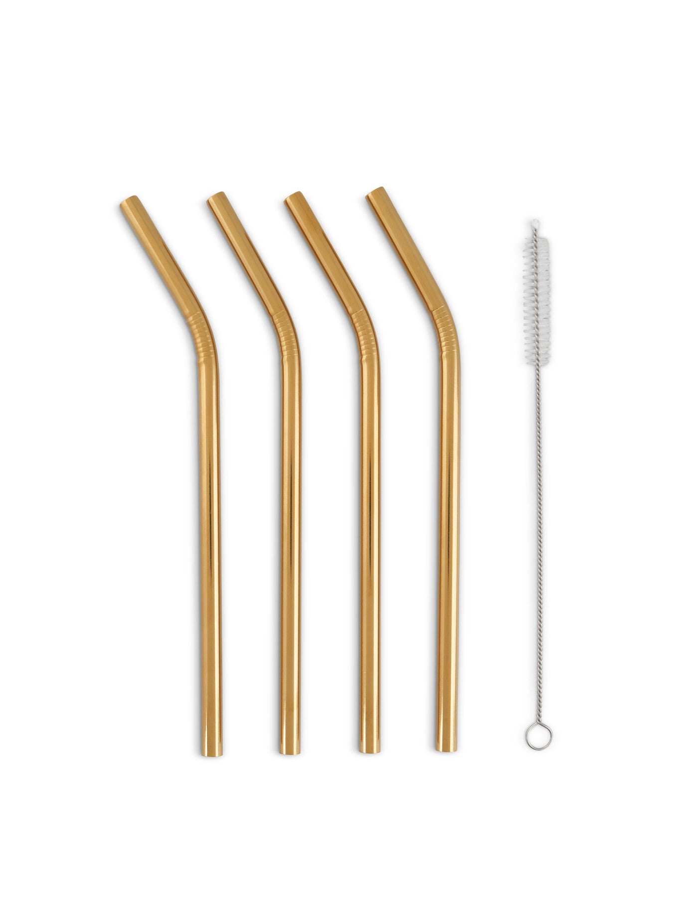 Reusable Metal Straws 4 Pack plus Cleaning Brush