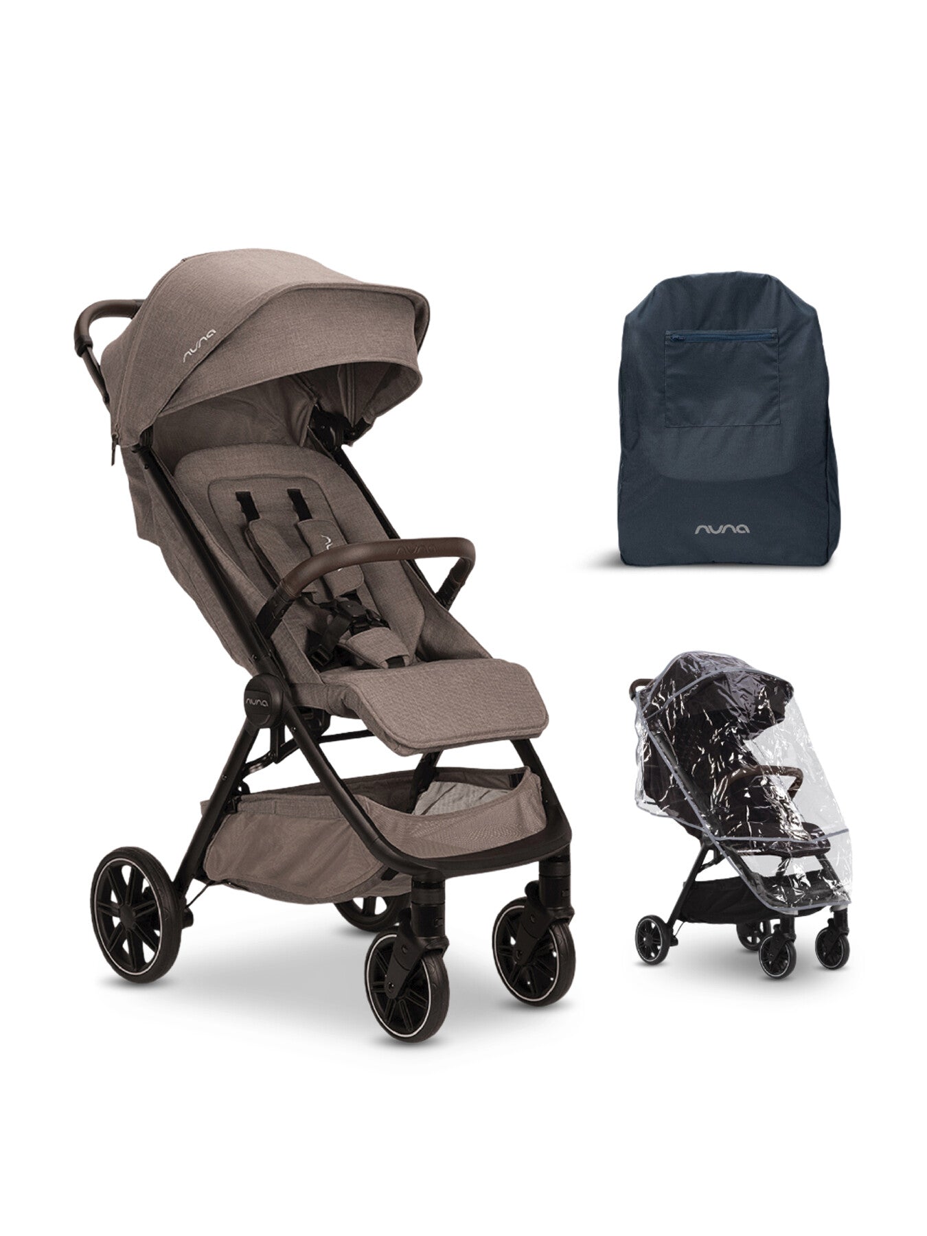 TRVL Compact Stroller with Rain Cover Travel Bag