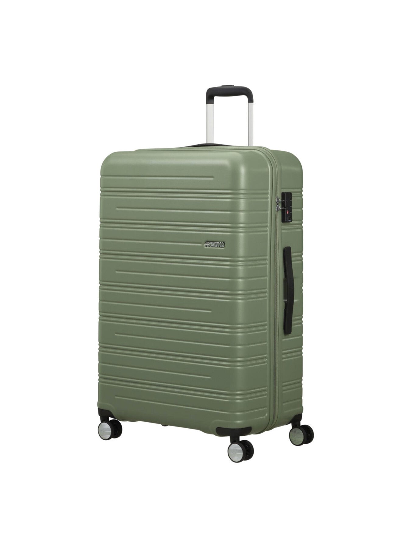 American Tourister High Turn Spinner 77cm Suitcase Matt Sage Khaki