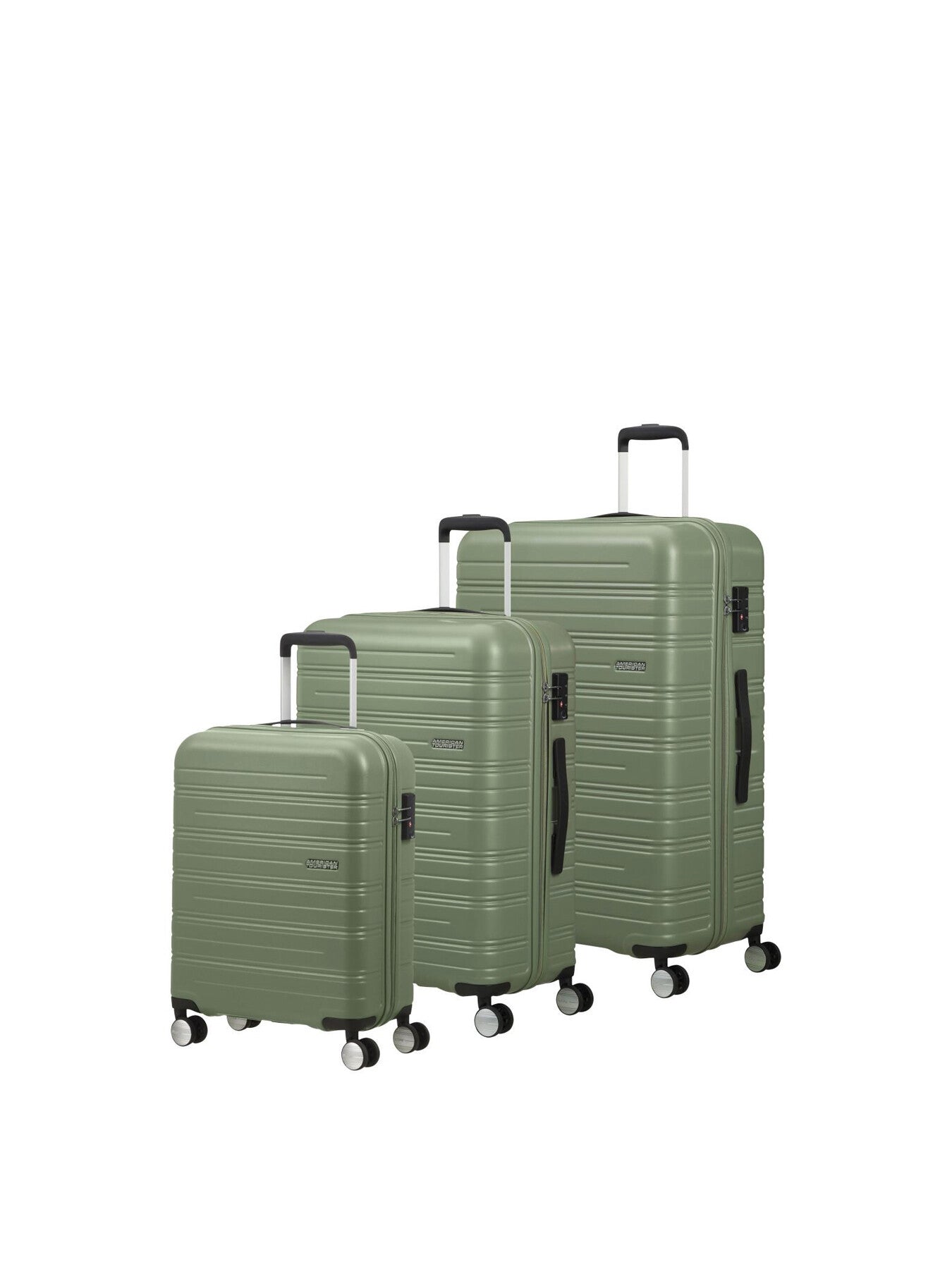 American Tourister High Turn Spinner 77cm Suitcase Matt Sage Khaki