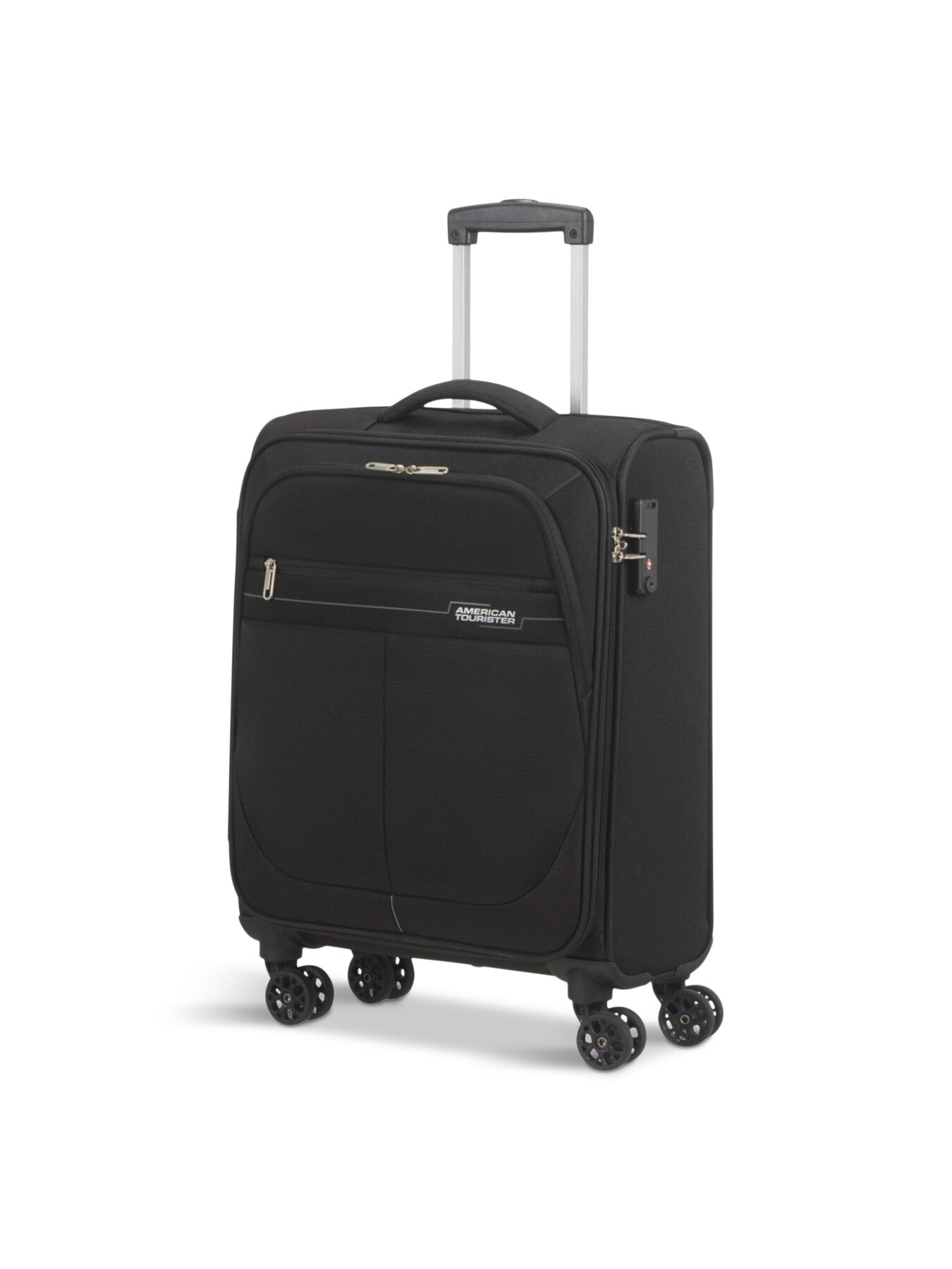 American Tourister Deep Dive Small 55cm Suitcase, Black/ Grey