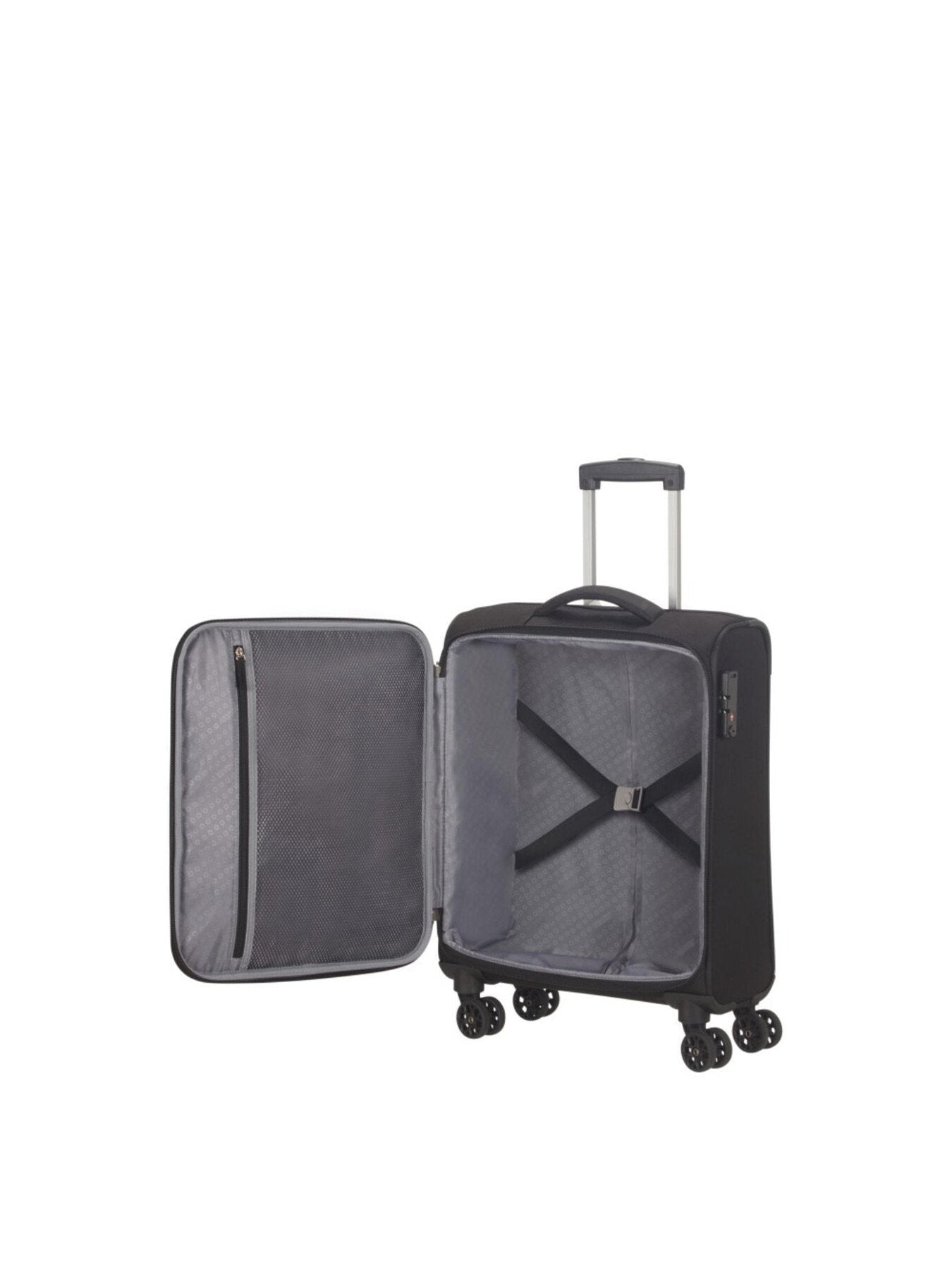 American Tourister Deep Dive Small 55cm Suitcase, Black/ Grey