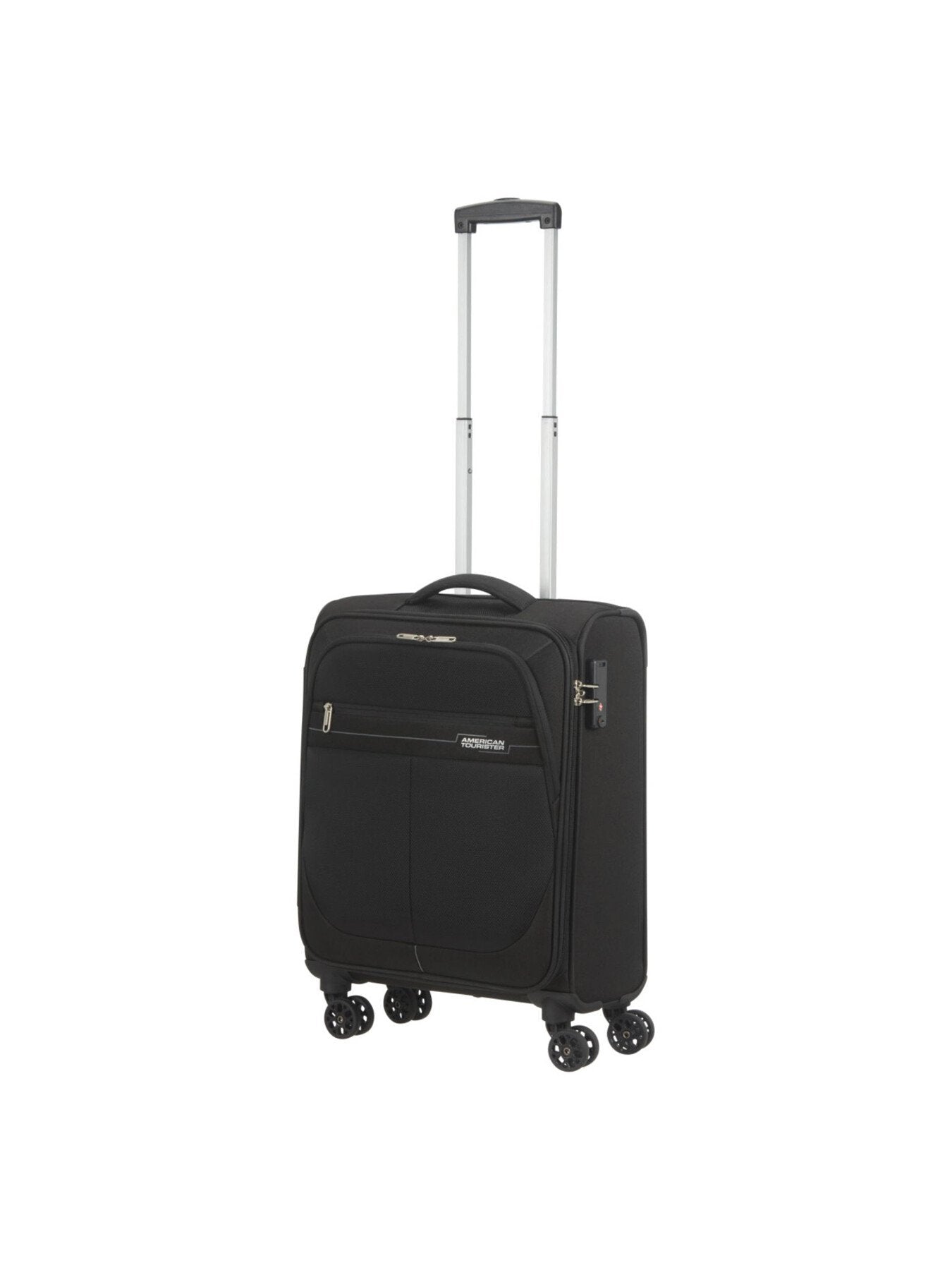 American Tourister Deep Dive Small 55cm Suitcase, Black/ Grey