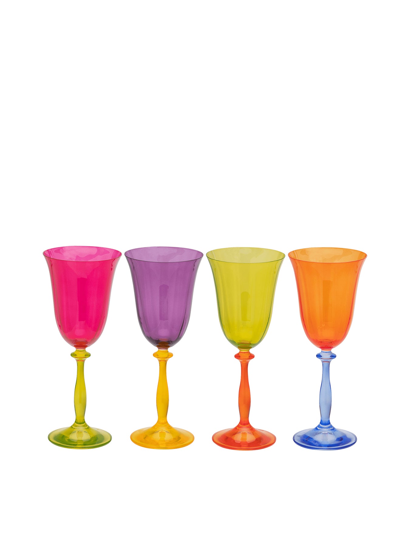 Multicoloured Wine Glass Set of 4
