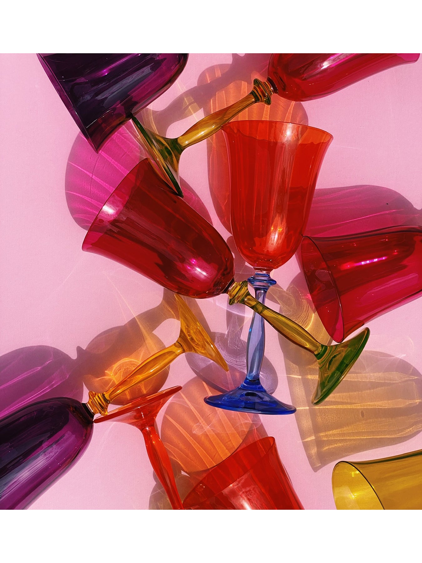 Multicoloured Wine Glass Set of 4