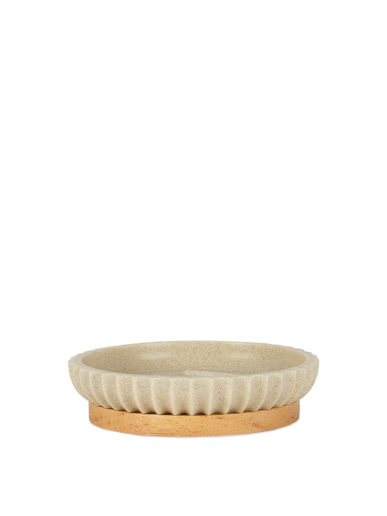 Beige Wooden Resin Soap Dish