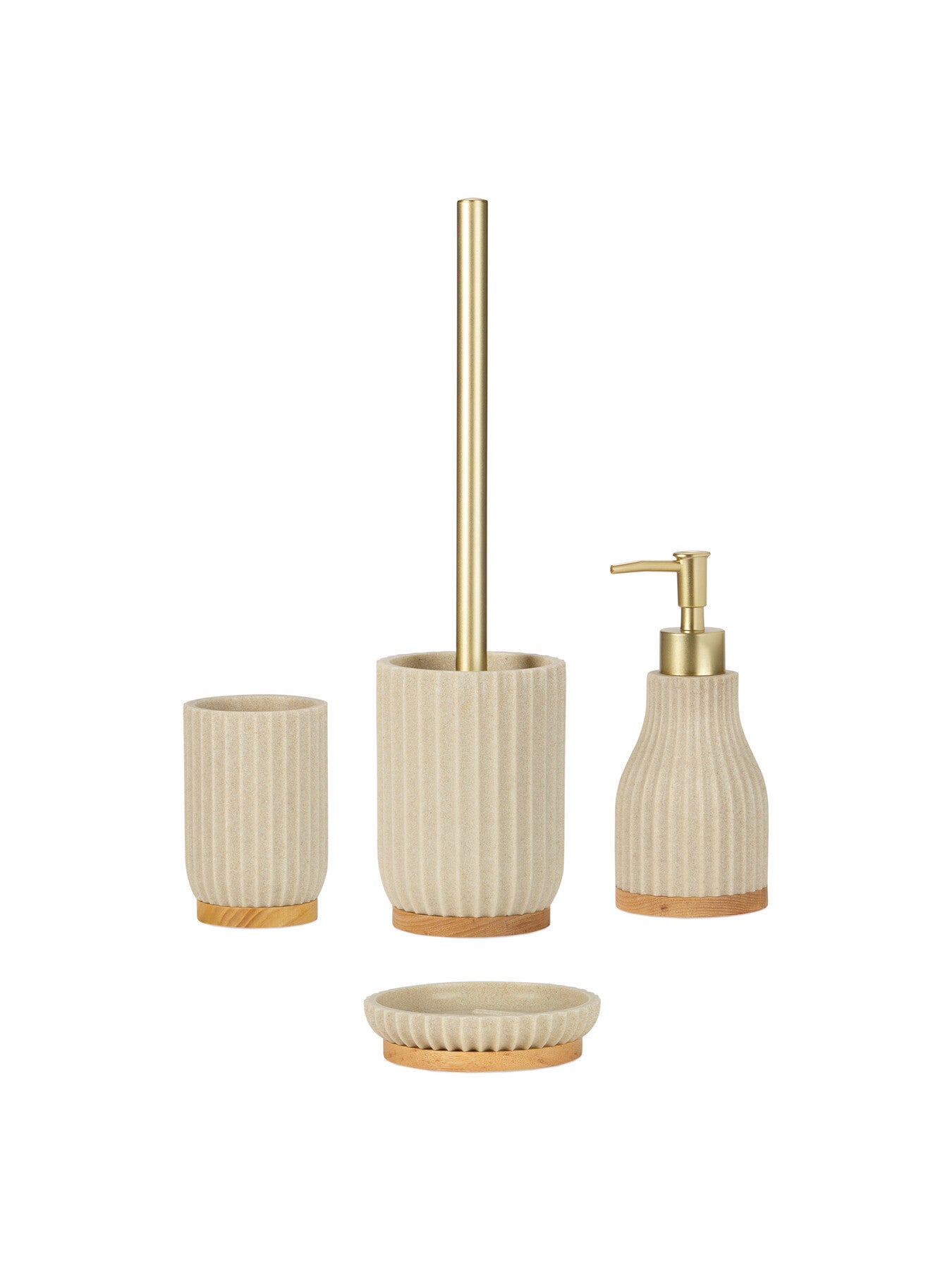 Beige Resin Toothbrush Holder