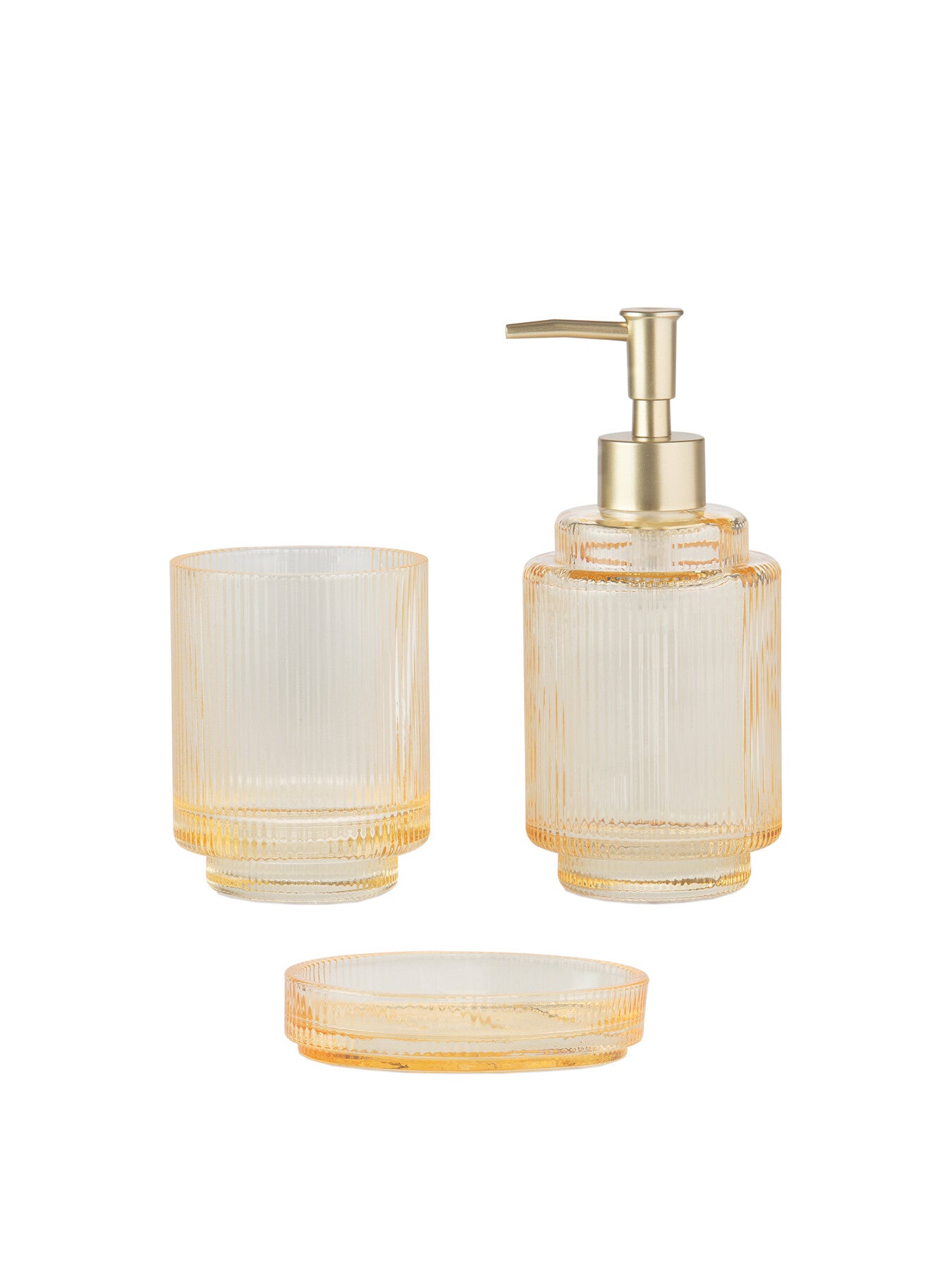 Yellow Glass Toothbrush Holder