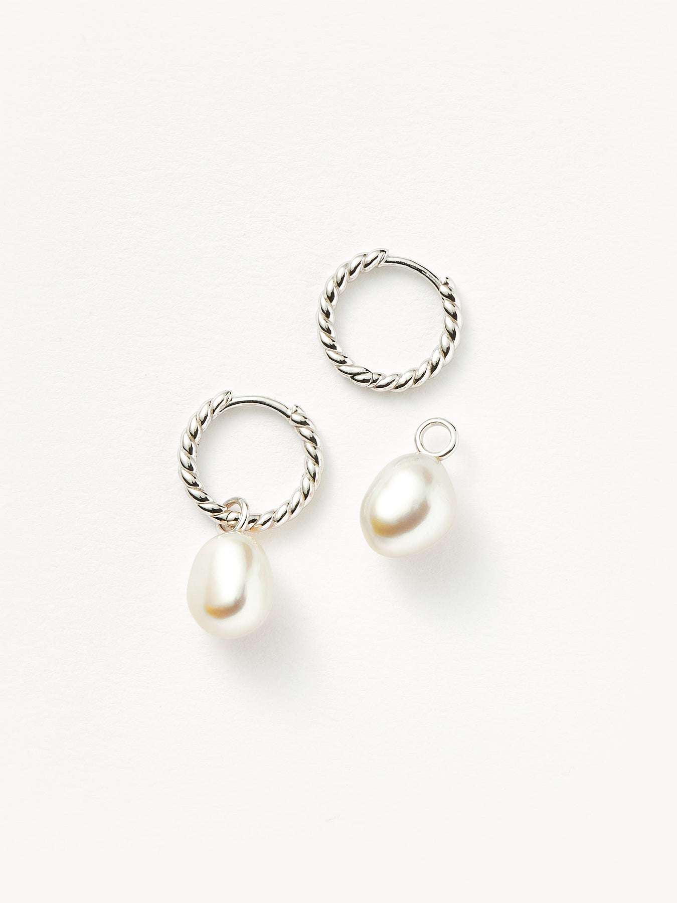 Pearl Drop Earrings Silver