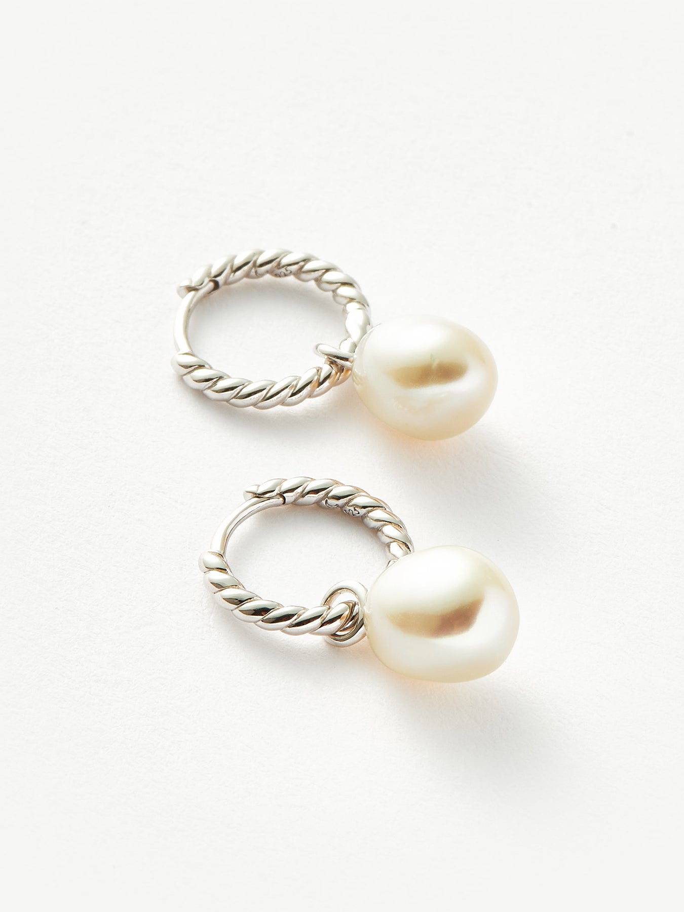 Pearl Drop Earrings Silver
