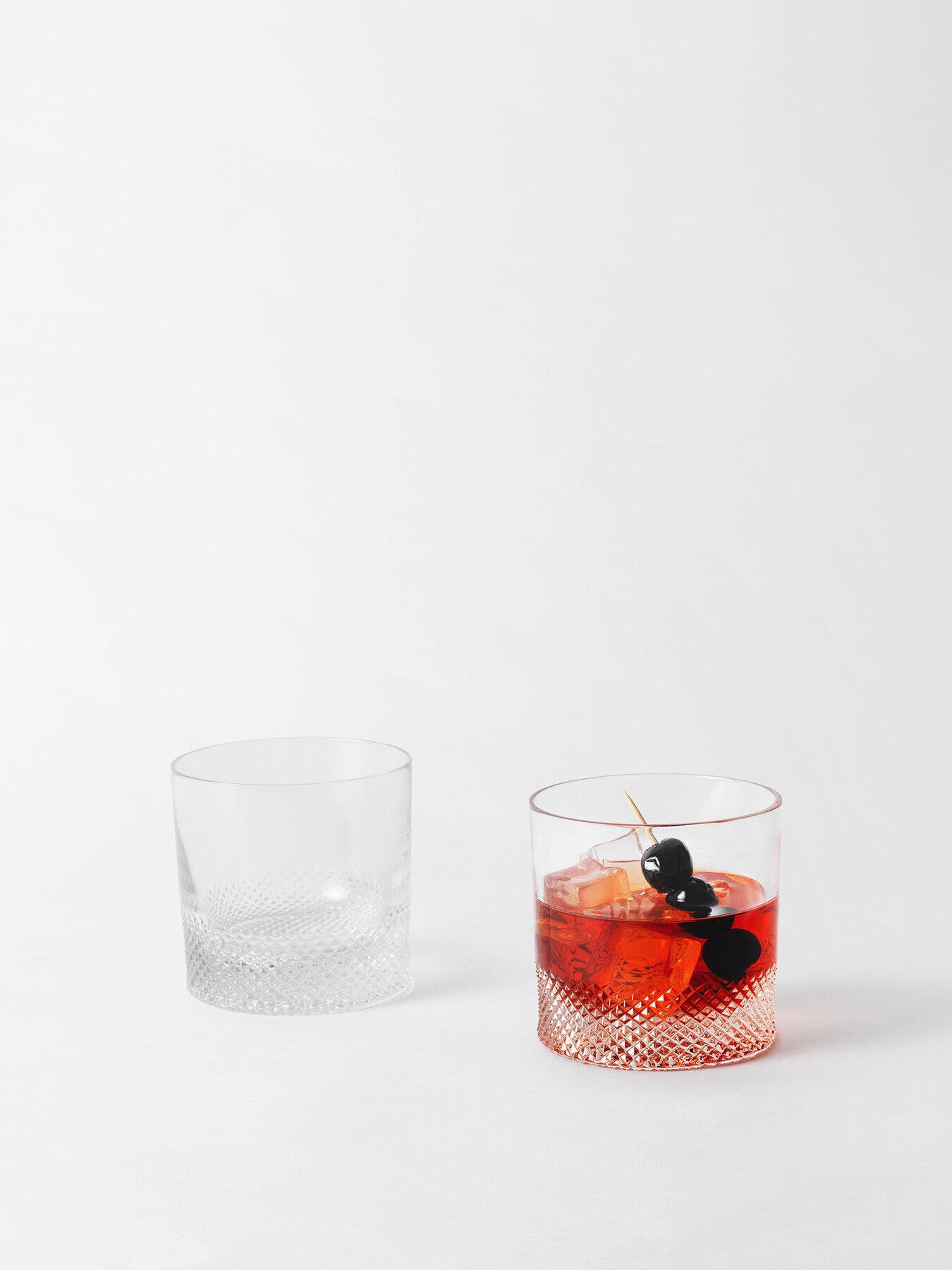 Diamond Double Old Fashioned Glass Tumbler
