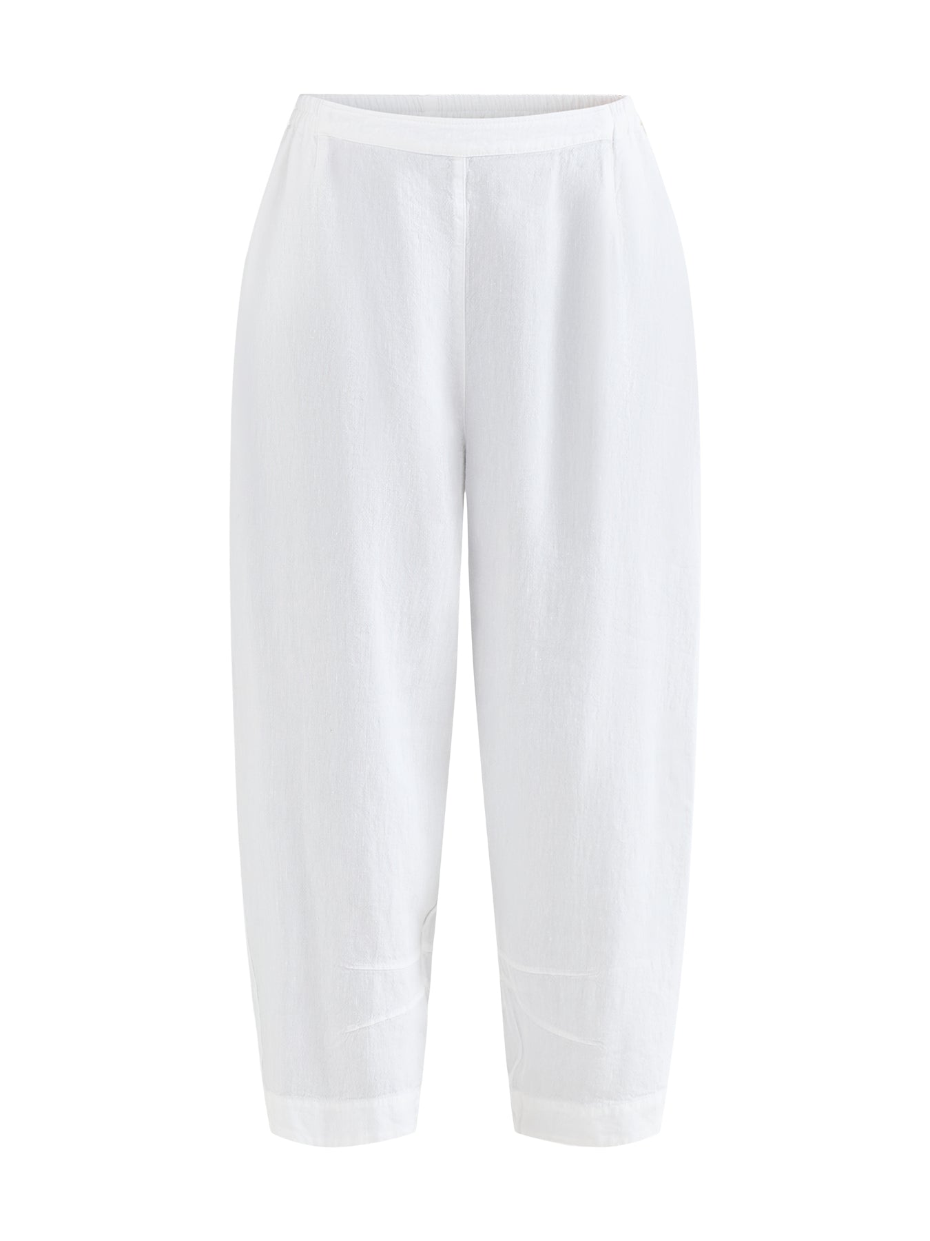 Heavy Twisted Linen Bubble Trousers White