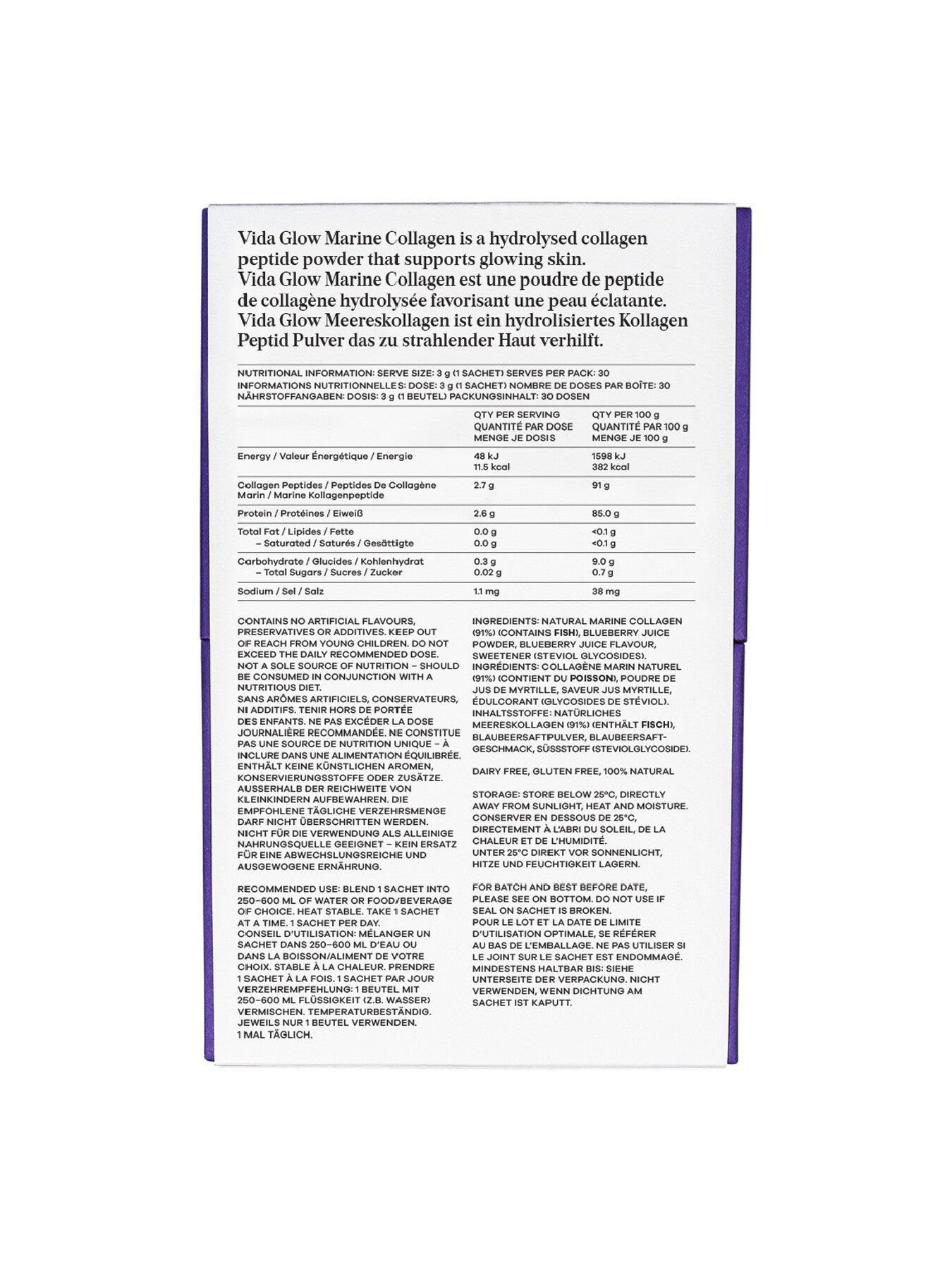 Natural Marine Collagen Sachets Blueberry